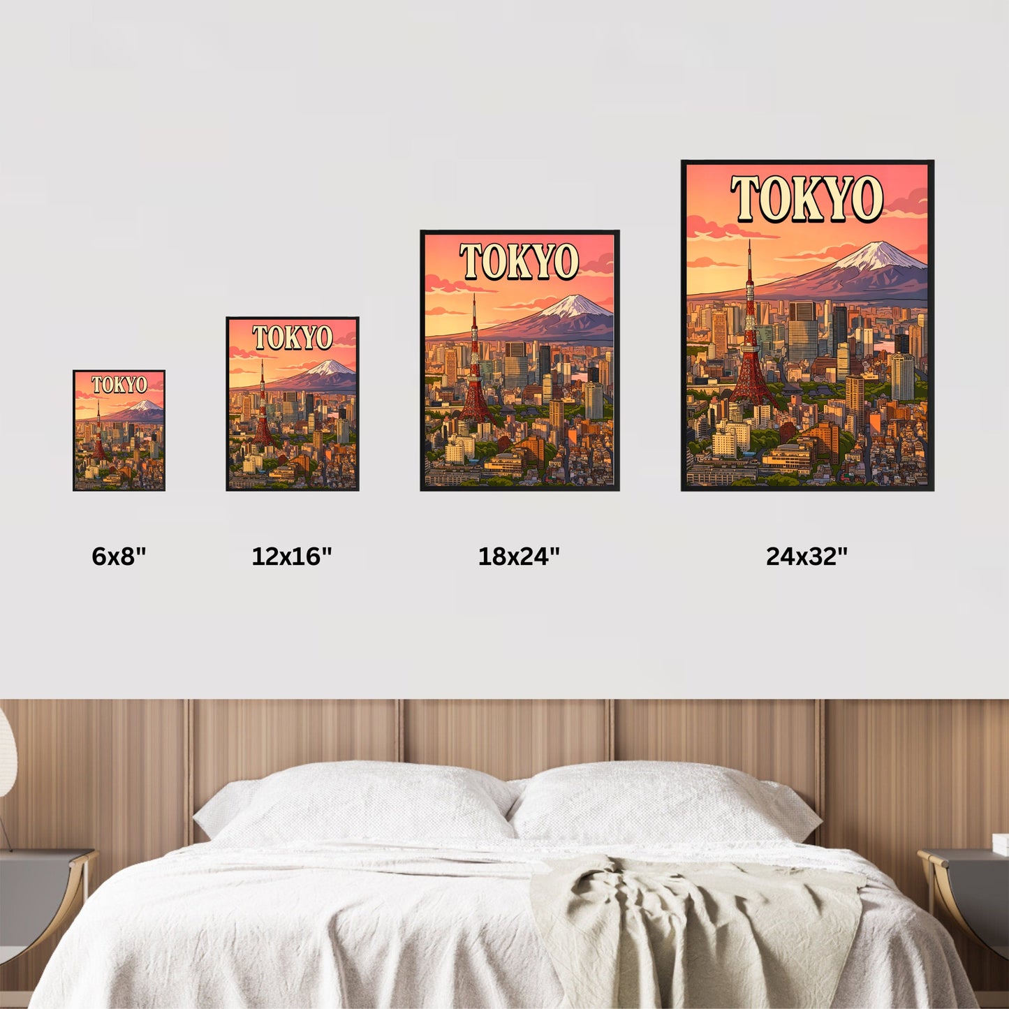 Tokyo Vintage Travel Poster - Mesmerizing Sky
