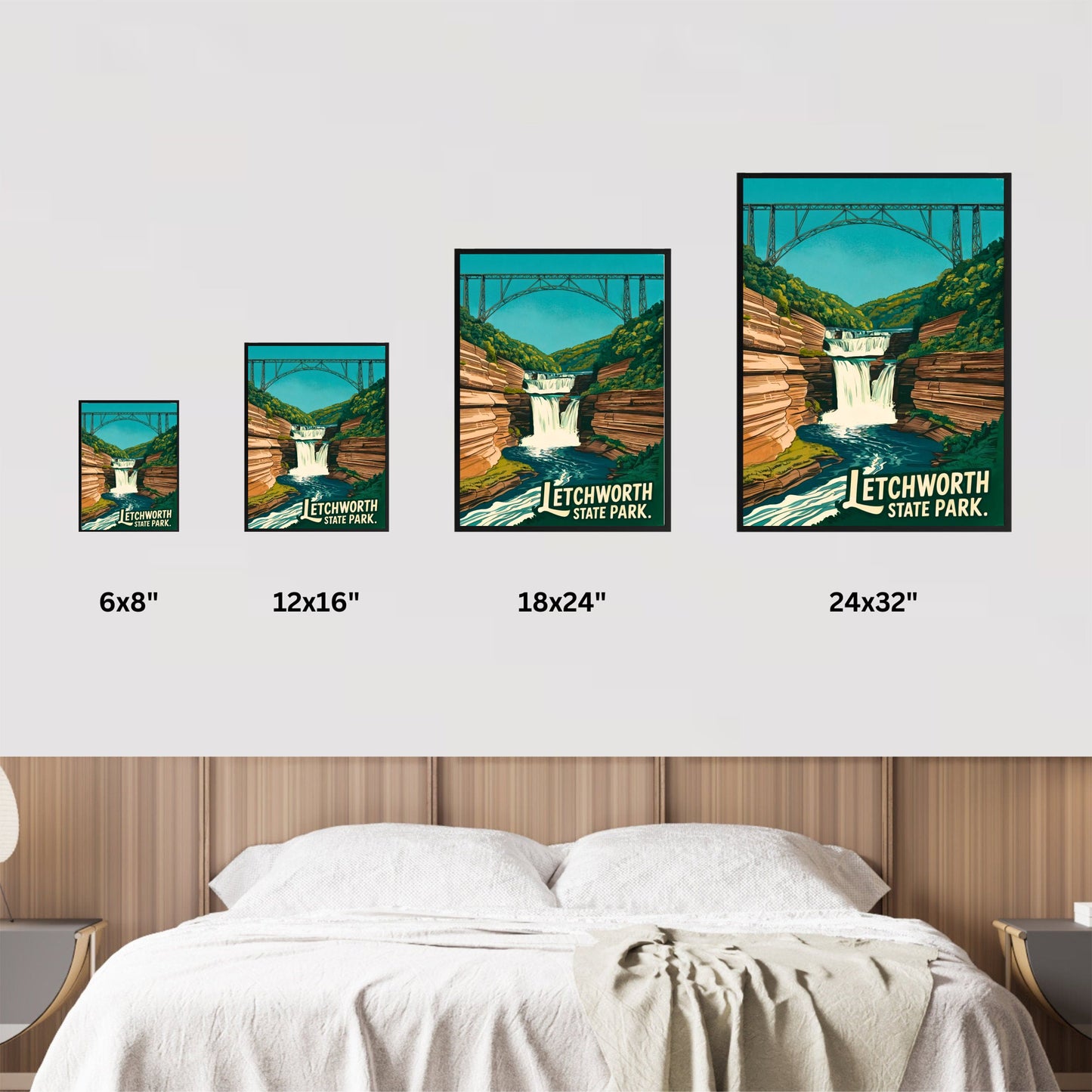 Letchworth State Park Vintage Travel Poster - Where the River Carves Time