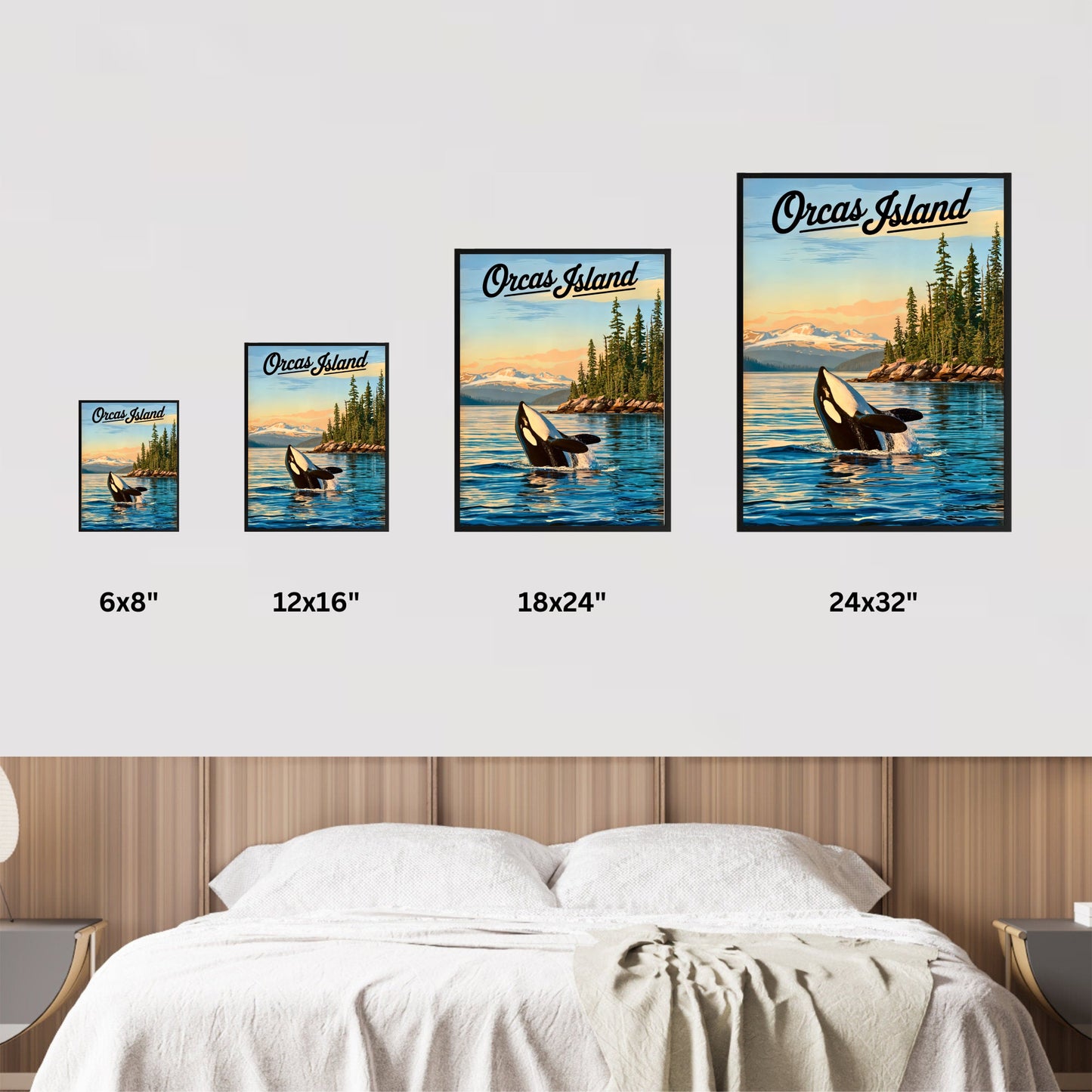 Orcas Island Vintage Travel Poster - Wild Waters of the San Juans