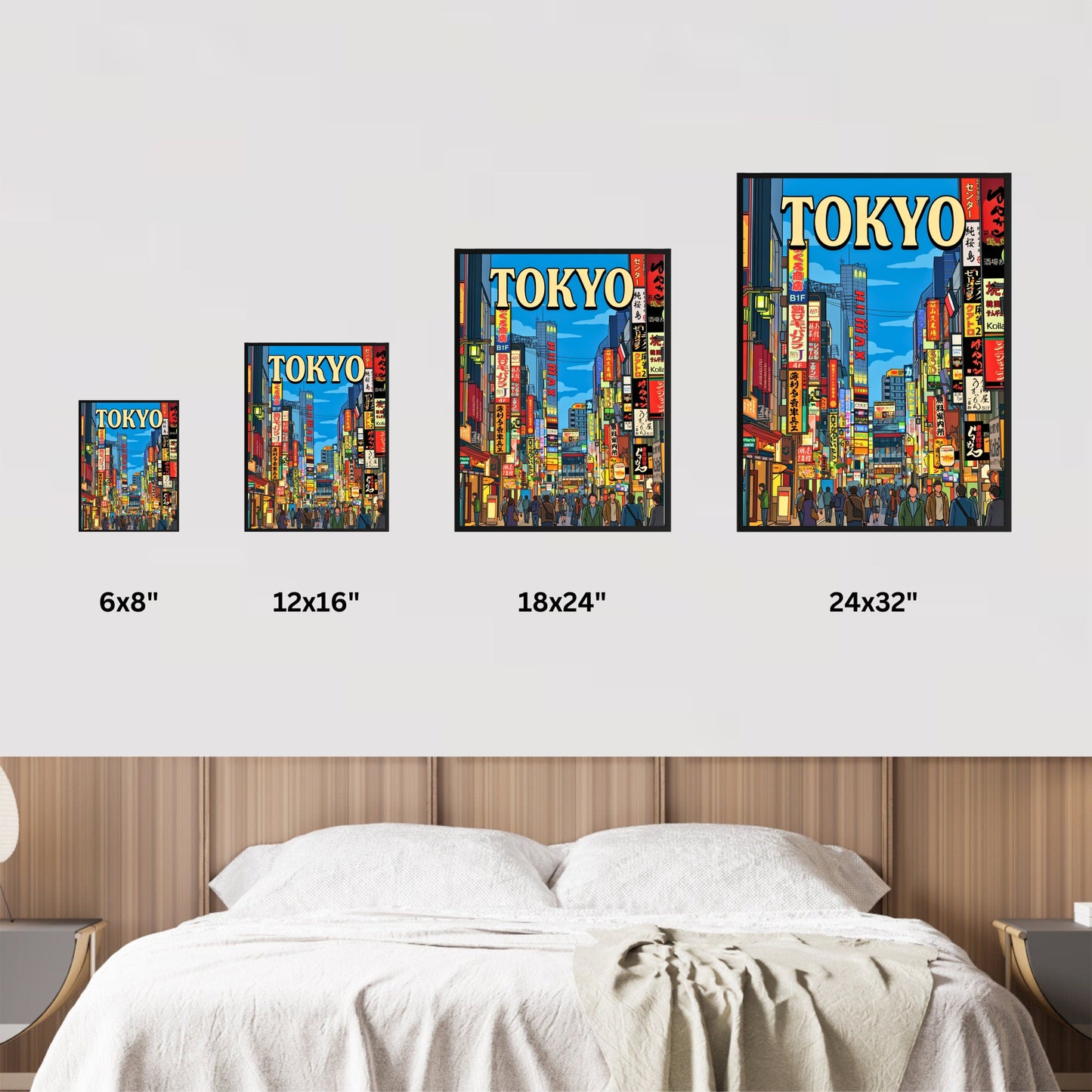 Tokyo Vintage Travel Poster - Tokyo Street Lights