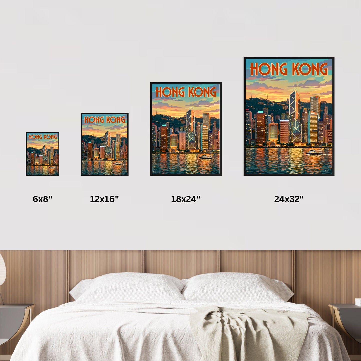 Hong Kong Vintage Travel Poster - Captivating City Skyline