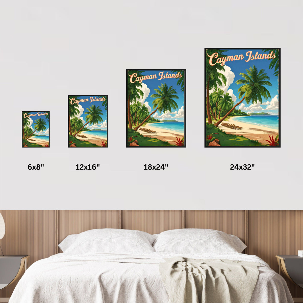 Cayman Islands Vintage Travel Poster - Scenic Coastal Views