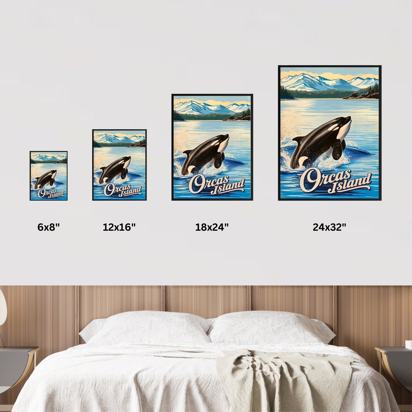 Orcas Island Vintage Travel Poster - Where Whales Roam
