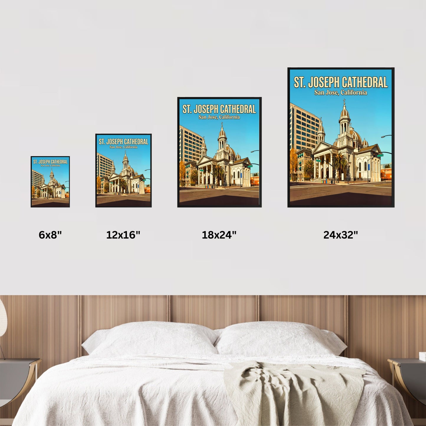 St. Joseph Cathedral Vintage Travel Poster - San Jose, California