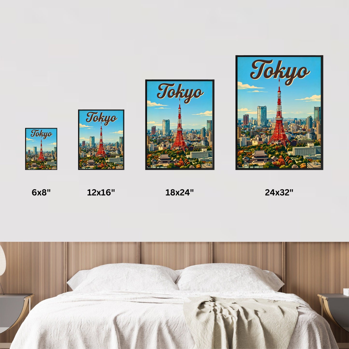 Tokyo Vintage Travel Poster - Stunning Iconic Japan Tower