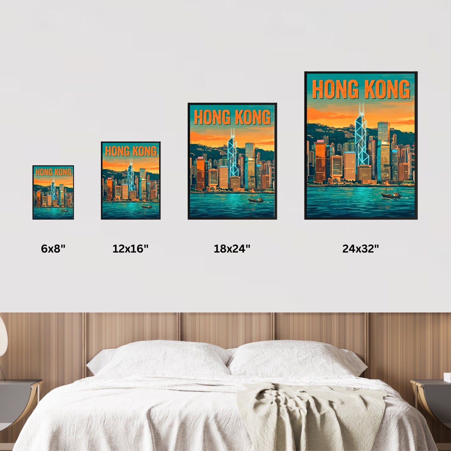 Hong Kong Vintage Travel Poster - Captivating Bank Of China Tower
