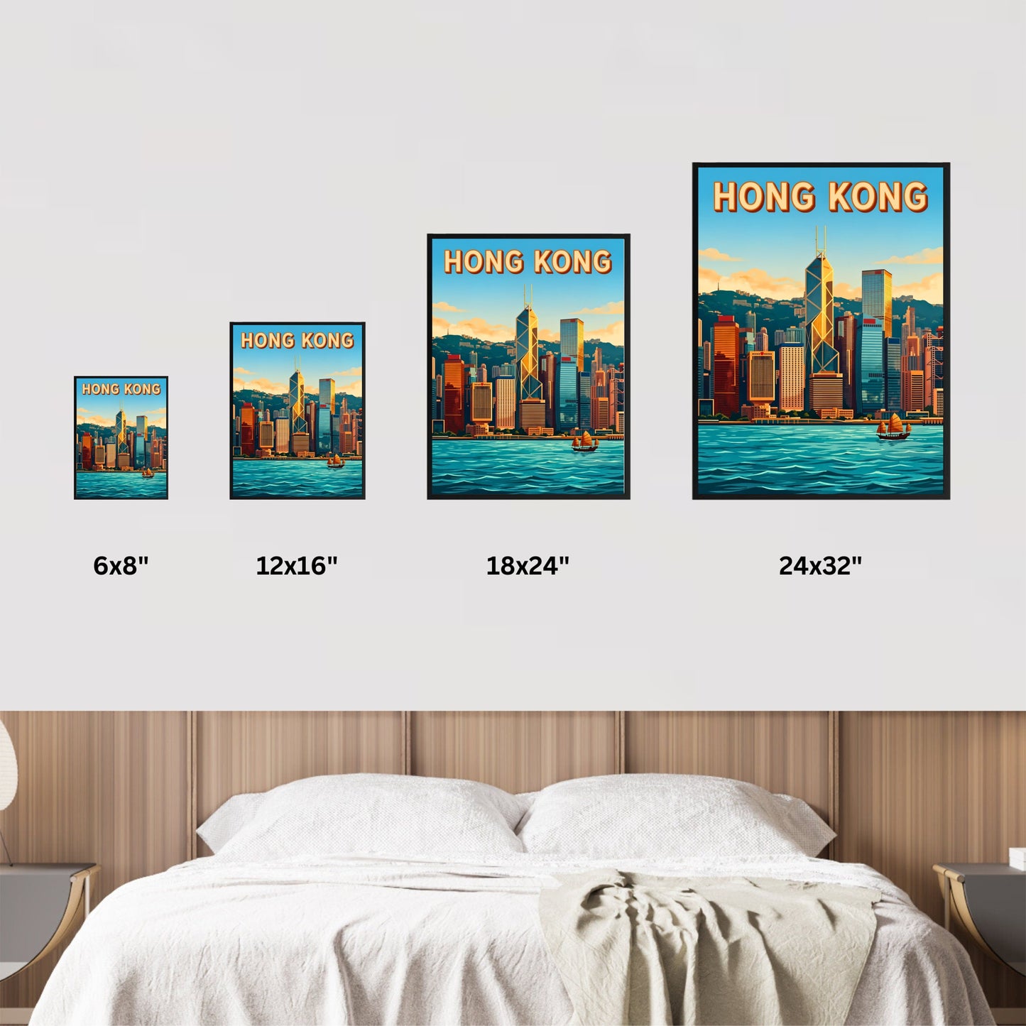 Hong Kong Vintage Travel Poster - Harbour View