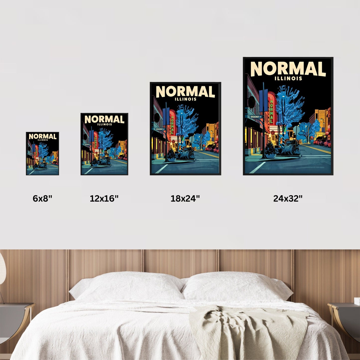 Normal, Illinois Vintage Travel Poster - After Dark