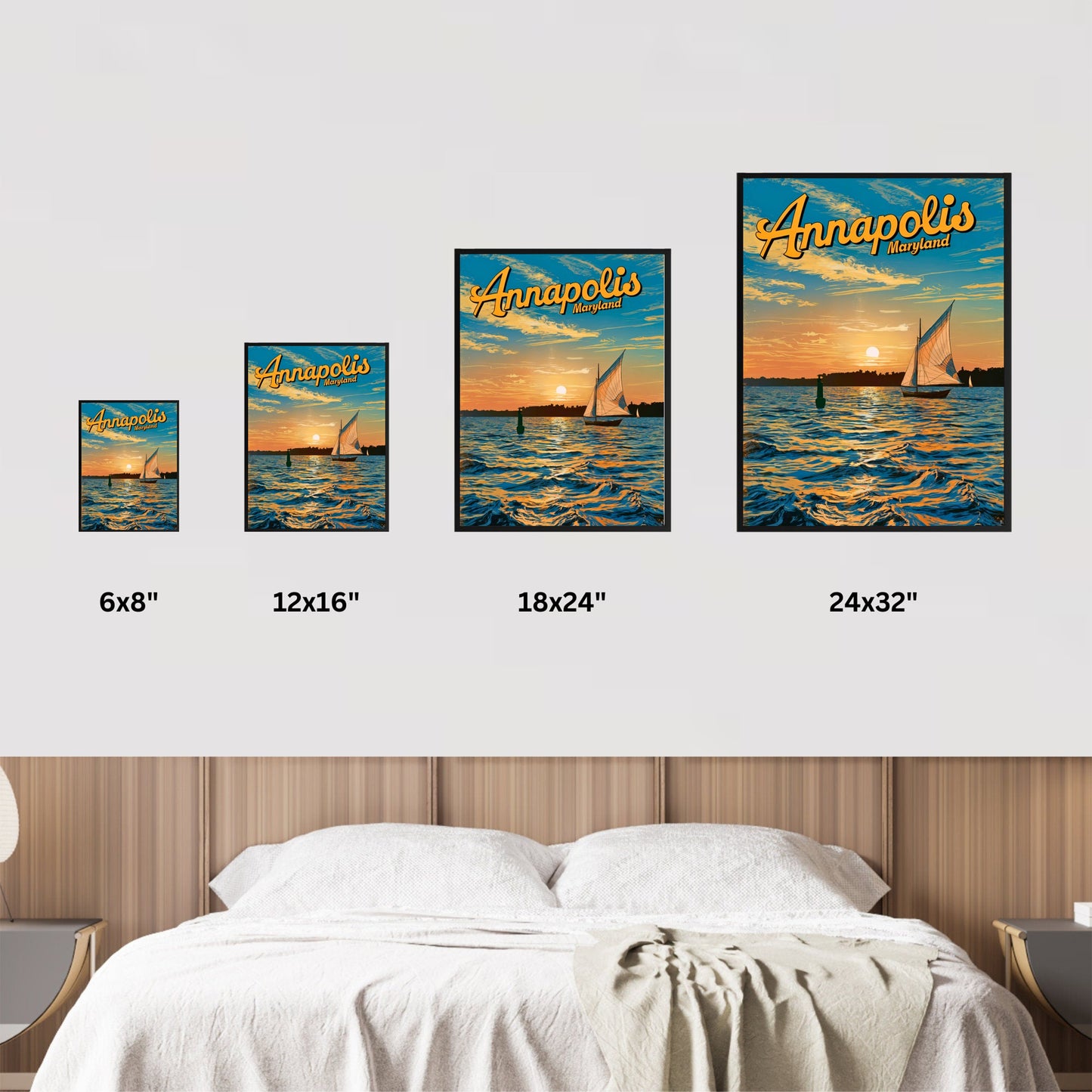 Annapolis Vintage Travel Poster - Sailing into Maryland