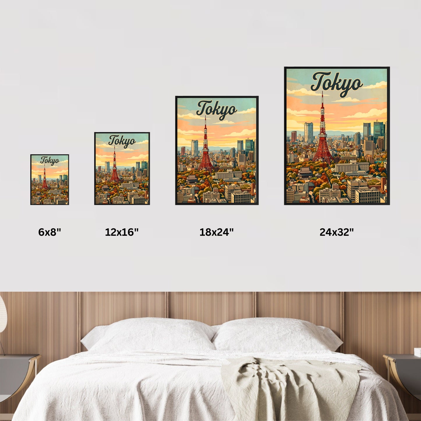 Tokyo Vintage Travel Poster - City Late Afternoon View