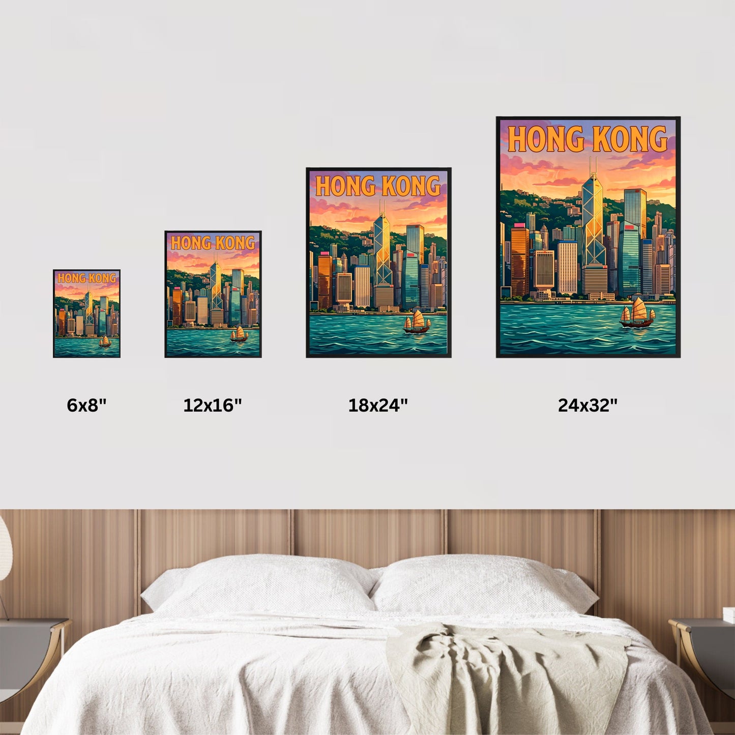 Hong Kong Vintage Travel Poster - Bank of China Tower