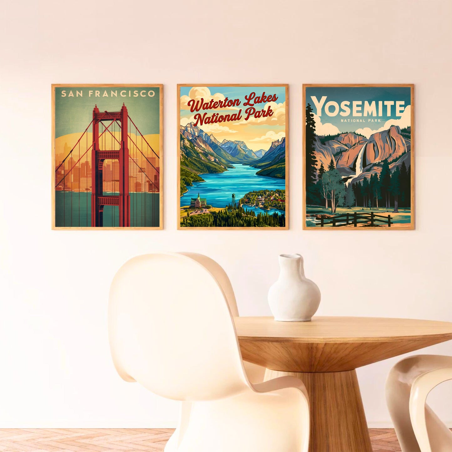 Waterton Lakes National Park Vintage Travel Poster - Edge of the Rockies