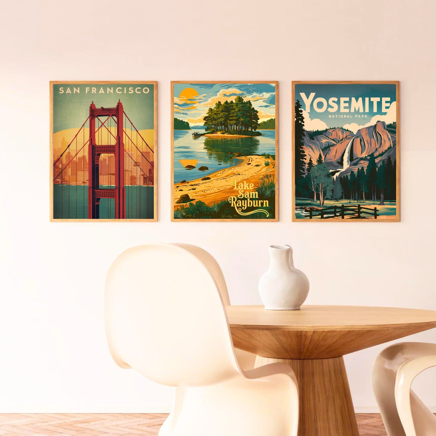 Lake Sam Rayburn Vintage Travel Poster