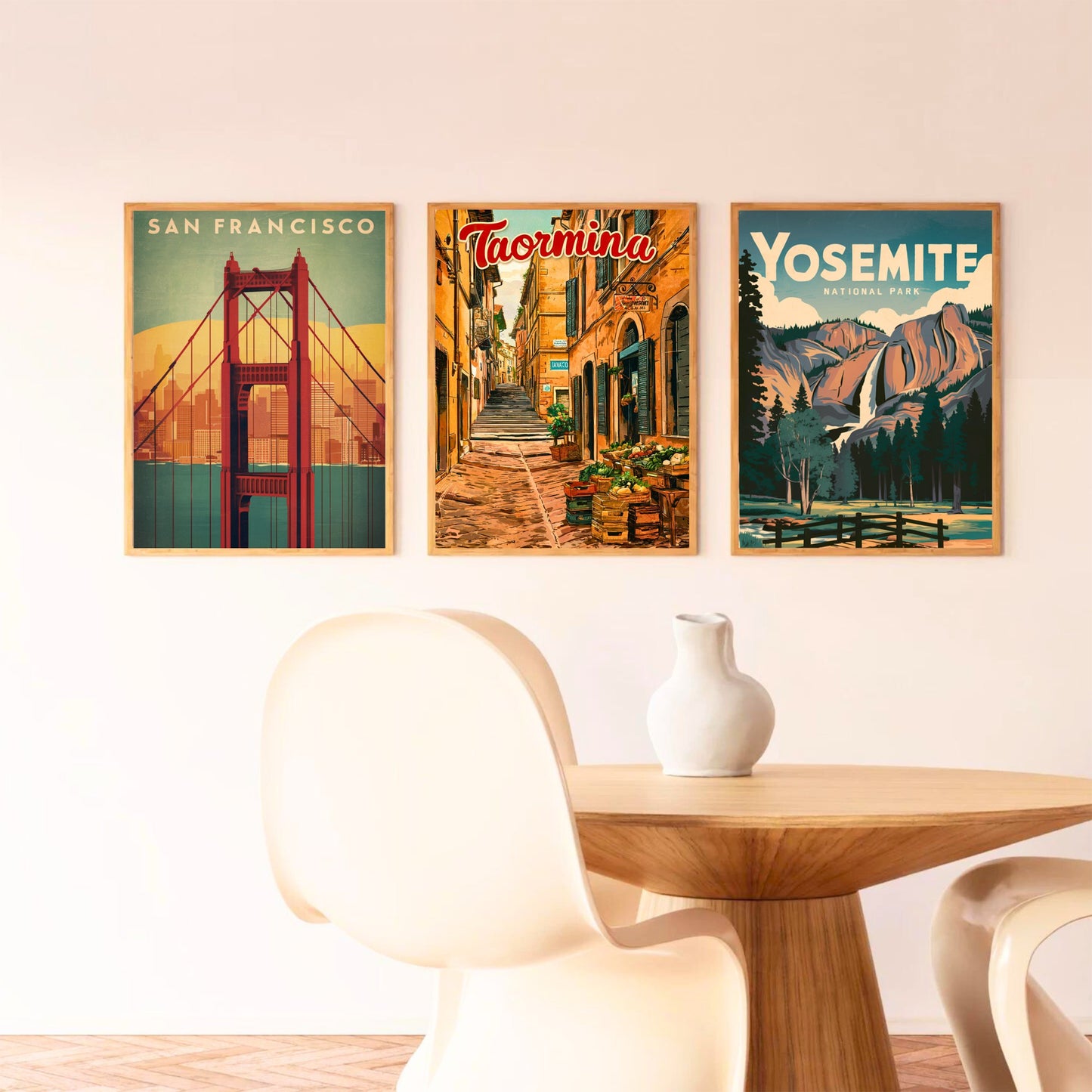 Taormina Vintage Travel Poster - Town Street Charm