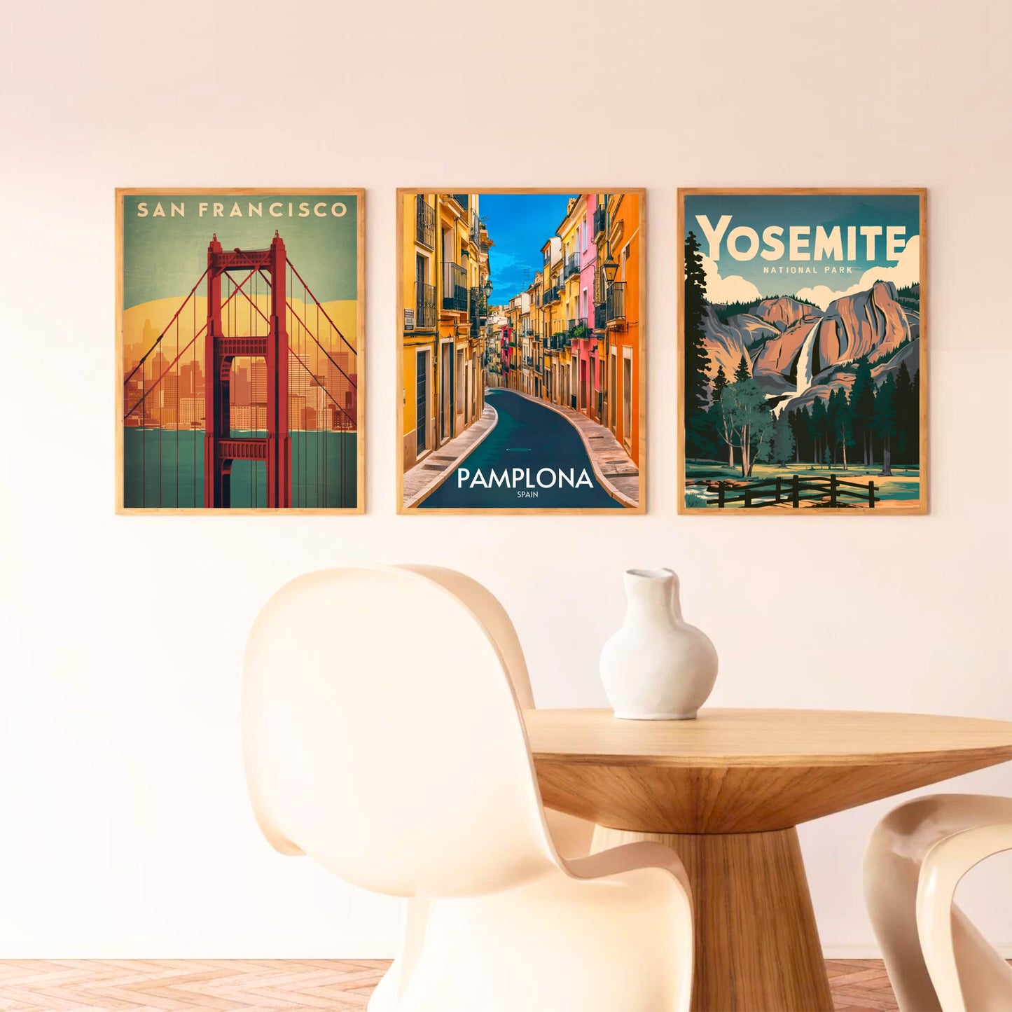 Pamplona Vintage Travel Poster - Charming Narrow Street