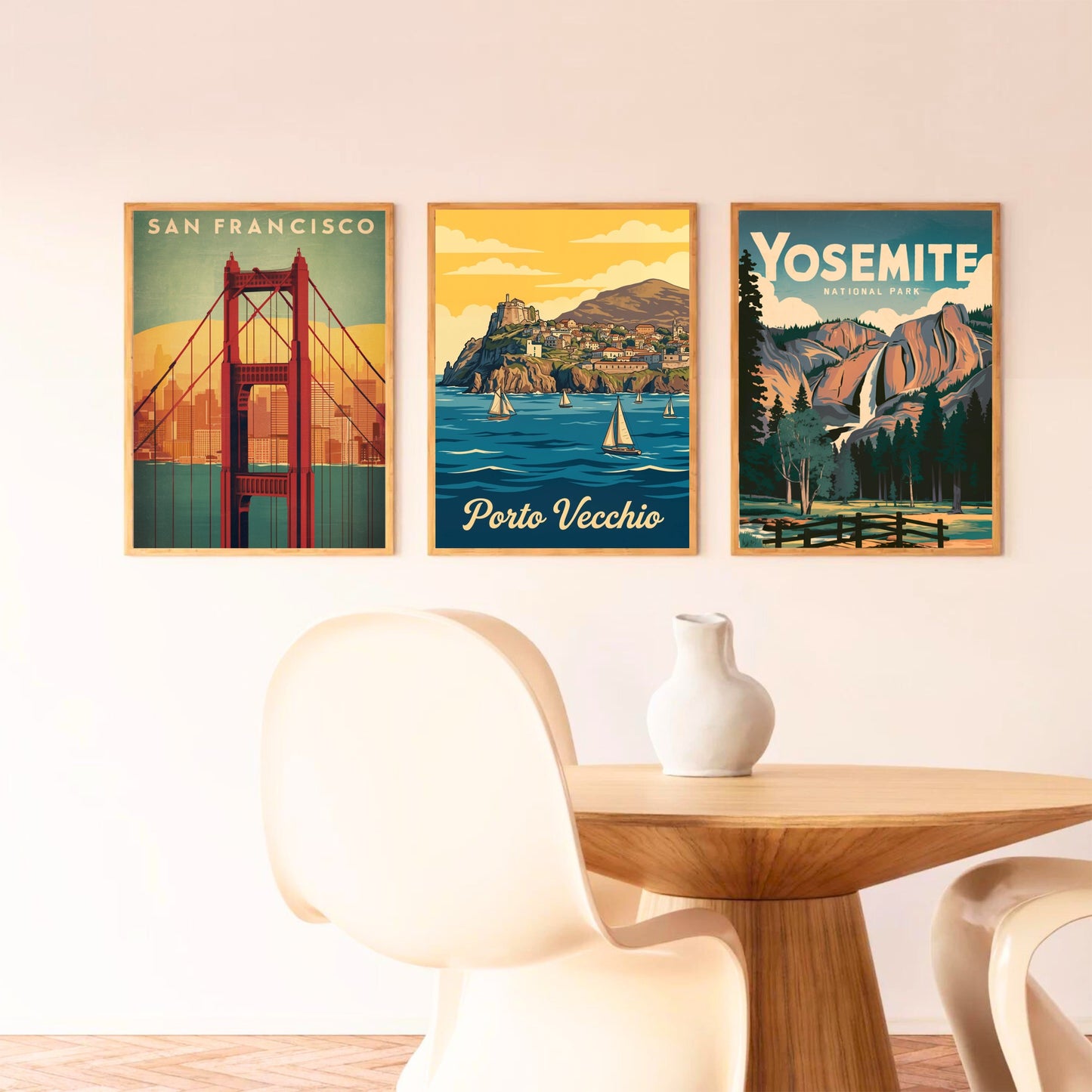 Porto Vecchio Vintage Travel Poster - Coastal Village by the Sea