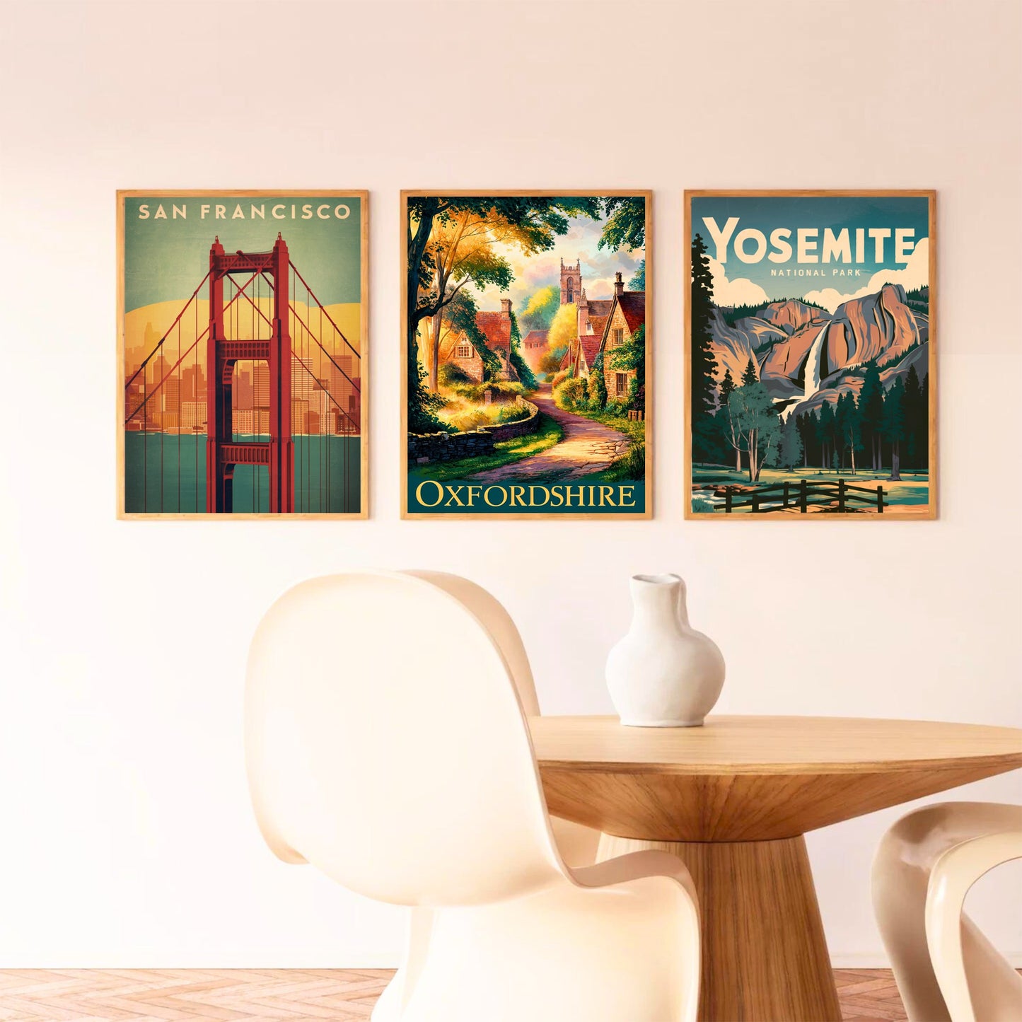 Oxfordshire Vintage Travel Poster - England Countryside