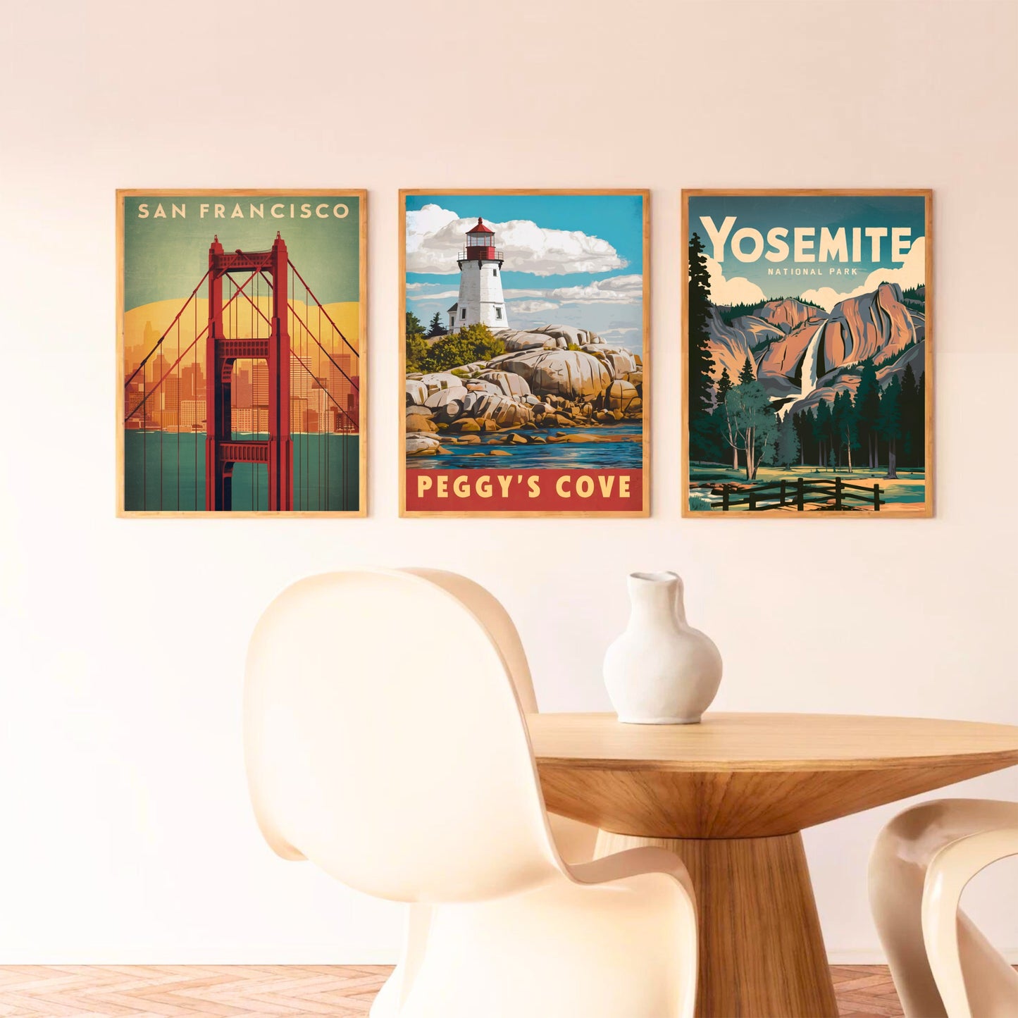 Peggy’s Cove Vintage Travel Poster - Captivating Coastal Calm Canada