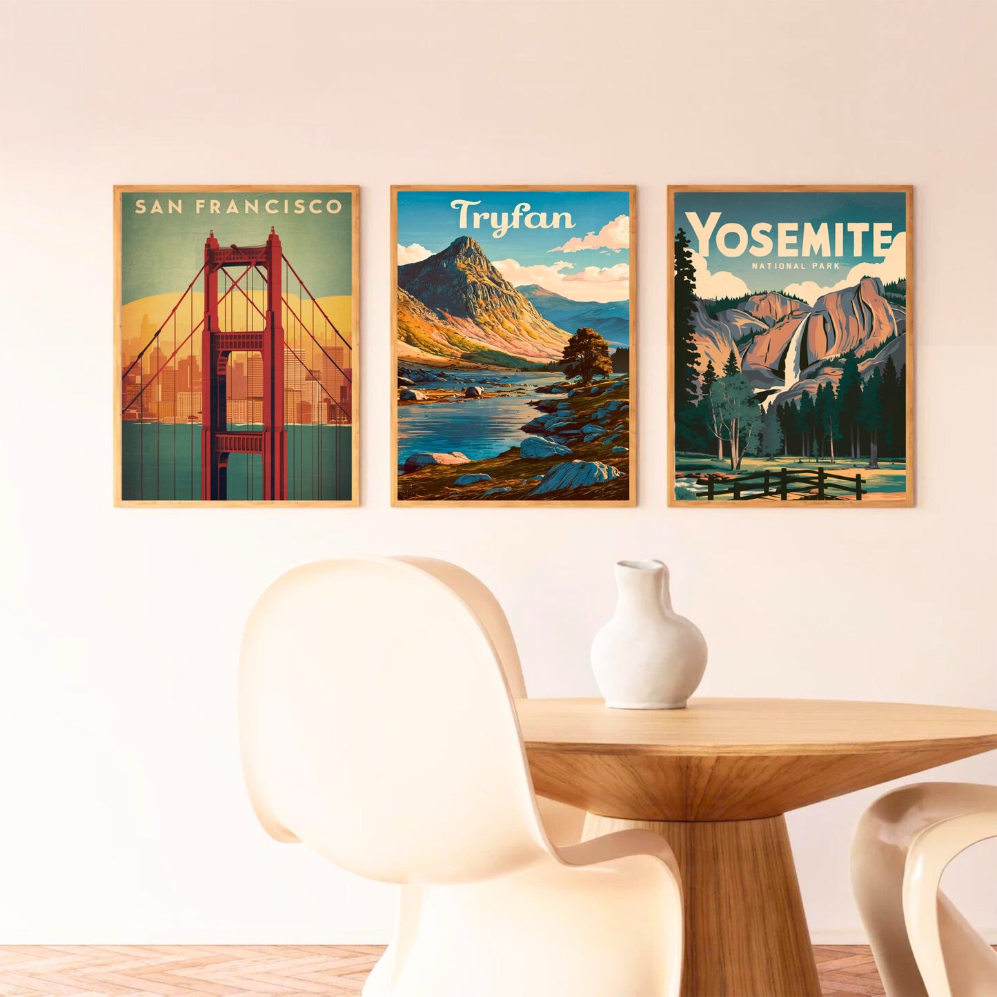 Tryfan Vintage Travel Poster - Iconic View of Snowdonia Landscape North Wales