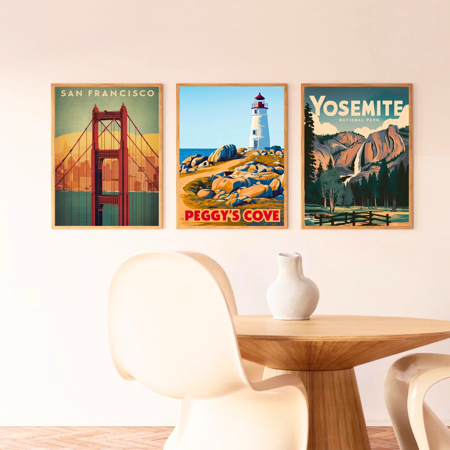 Peggy’s Cove Vintage Travel Poster - Iconic Canada Lighthouse Serenity