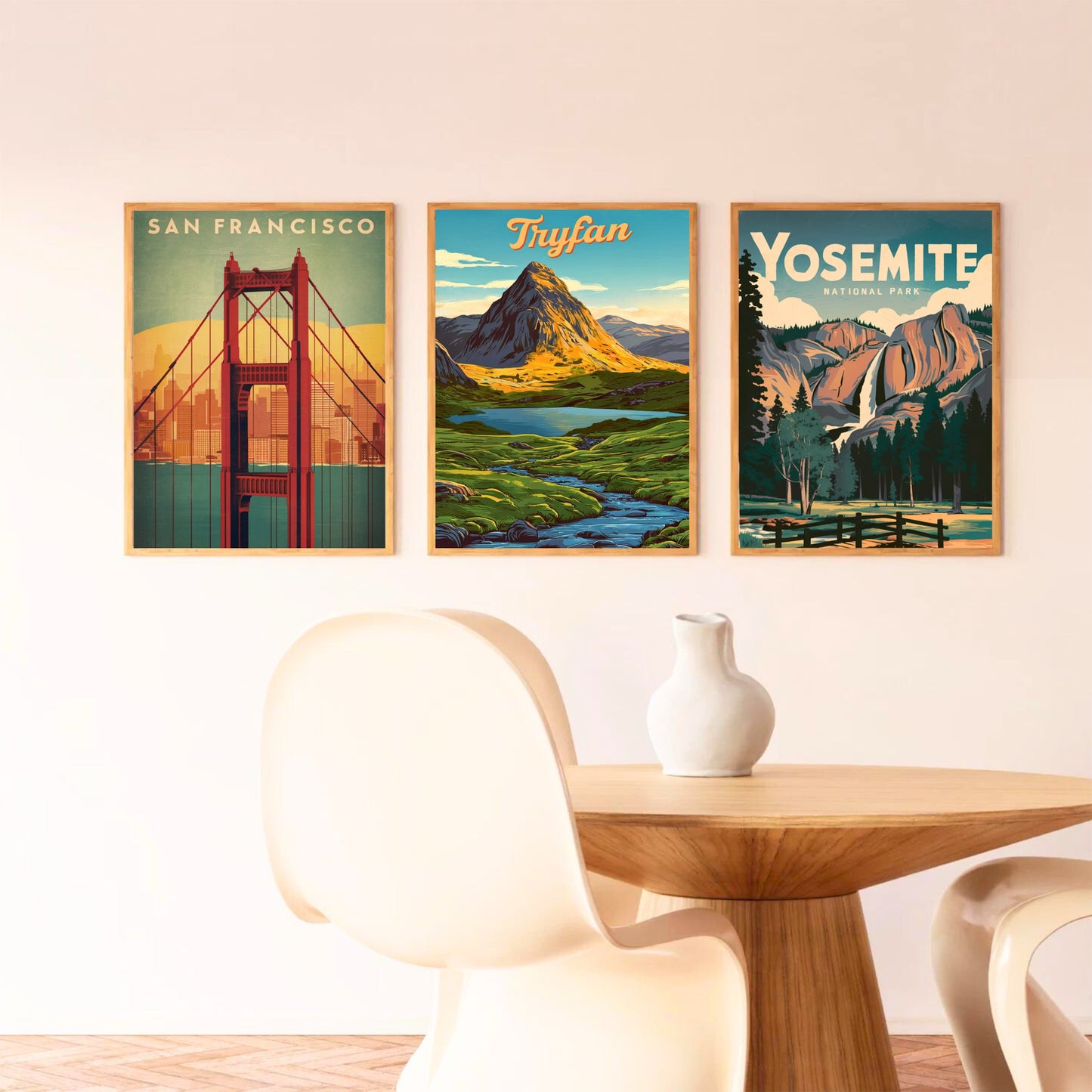 Tryfan Vintage Travel Poster - Mesmerizing View of Snowdonia North Wales
