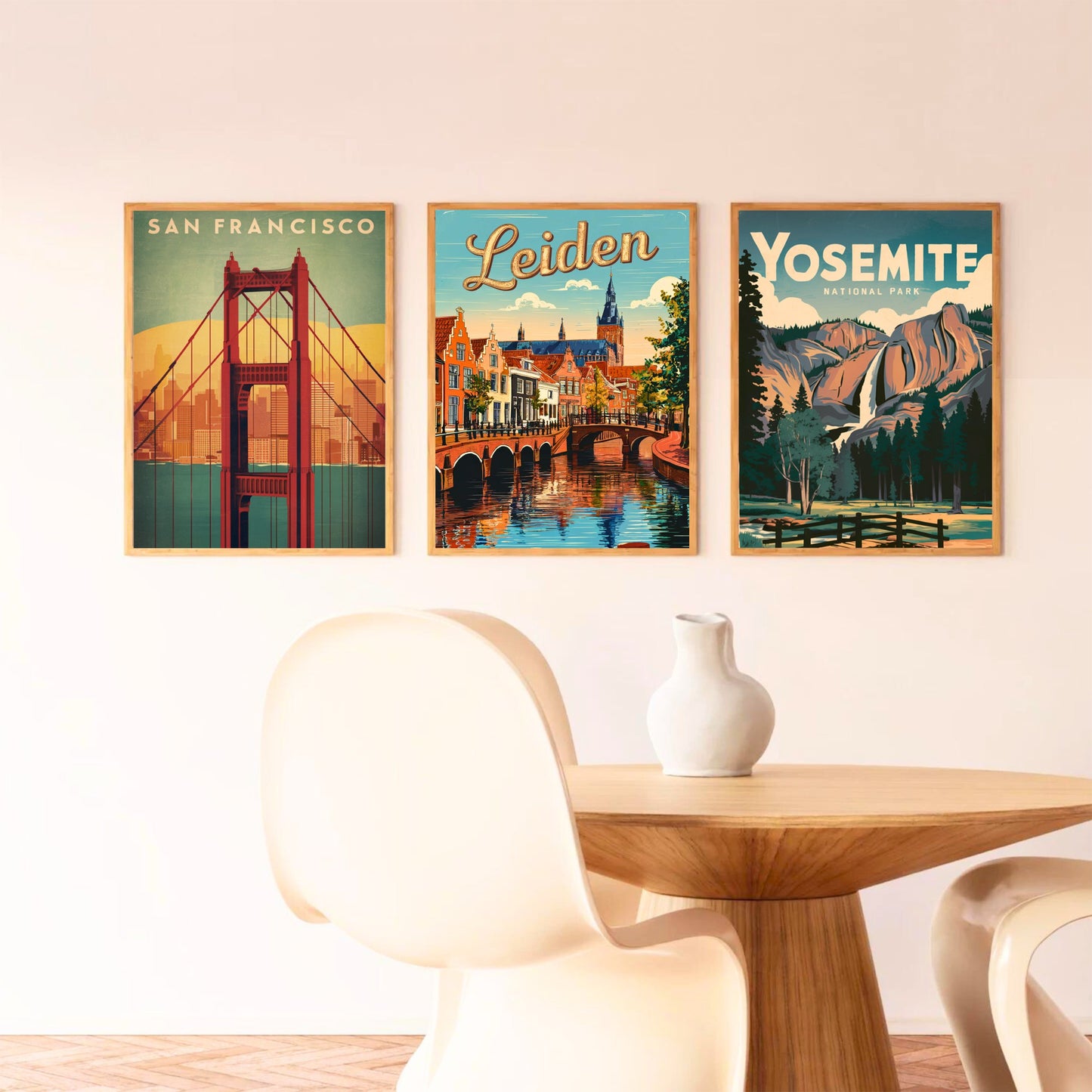 Leiden Vintage Travel Poster - Times Canal in Neitherlands