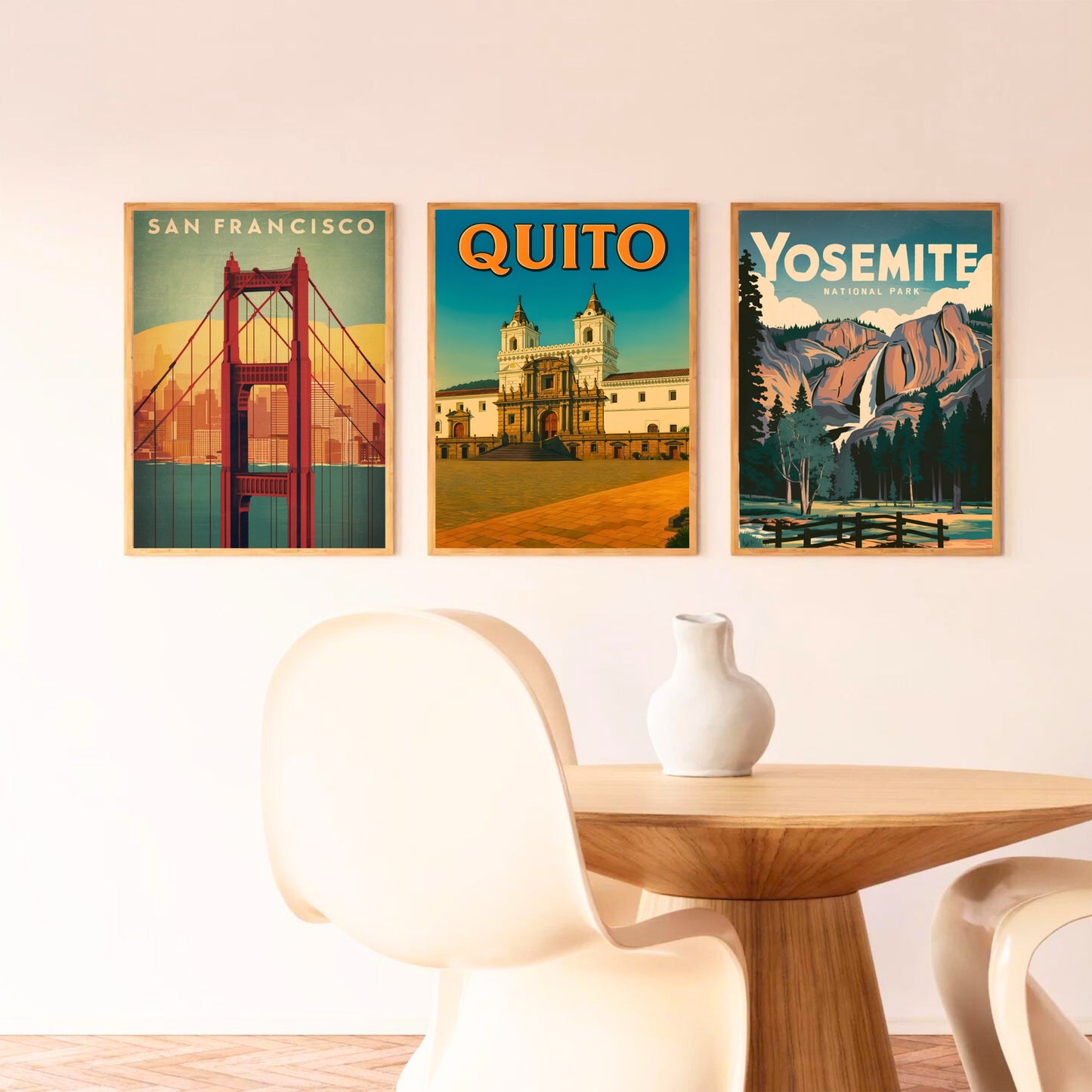 Quito Vintage Travel Poster - Quito’s Golden Hour at San Francisco