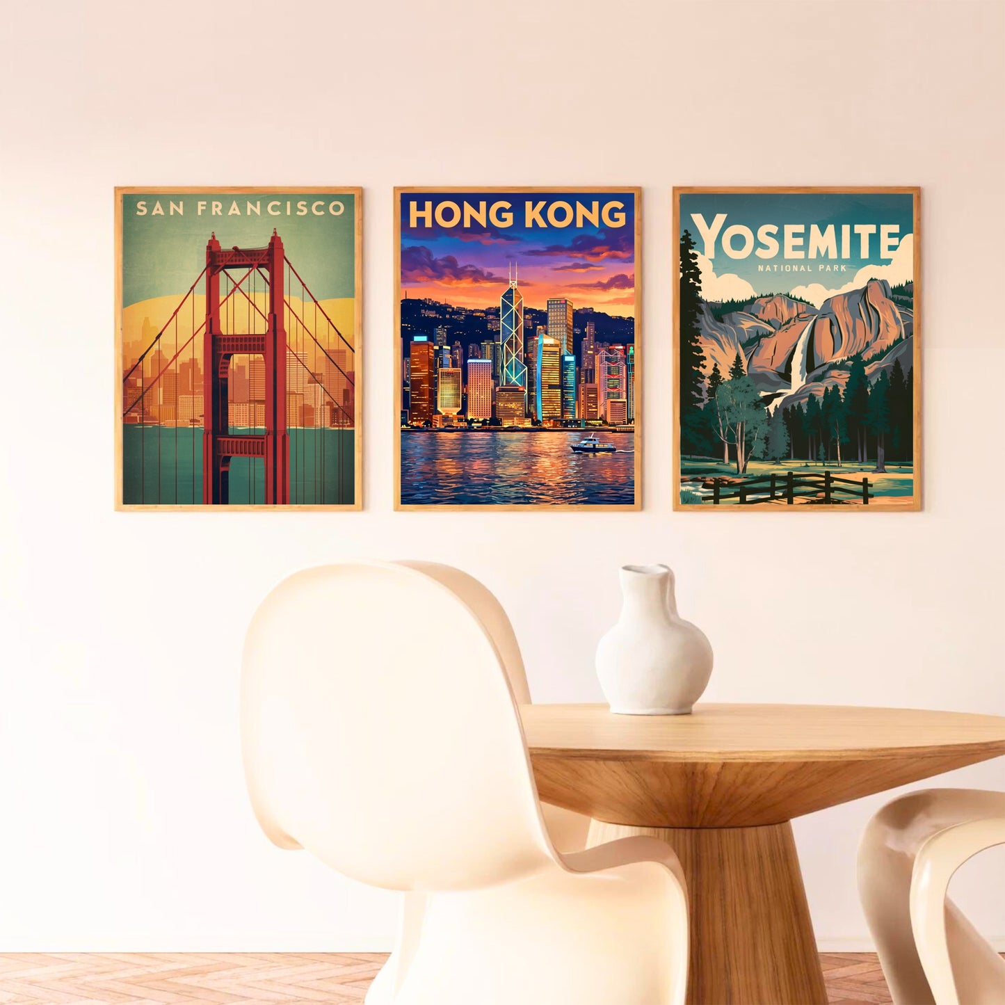 Hong Kong Vintage Travel Poster - Evening Glow