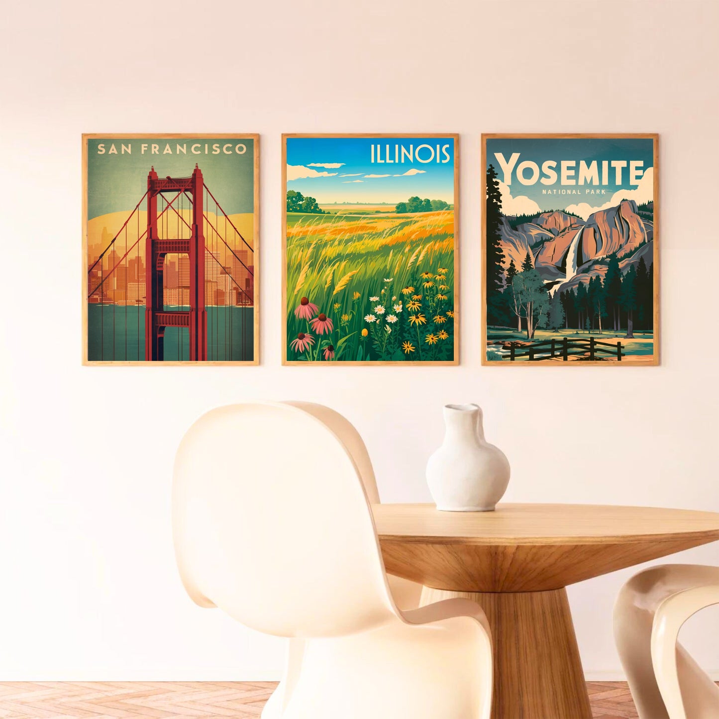 Illinois Vintage Travel Poster - Where the Prairie Lives