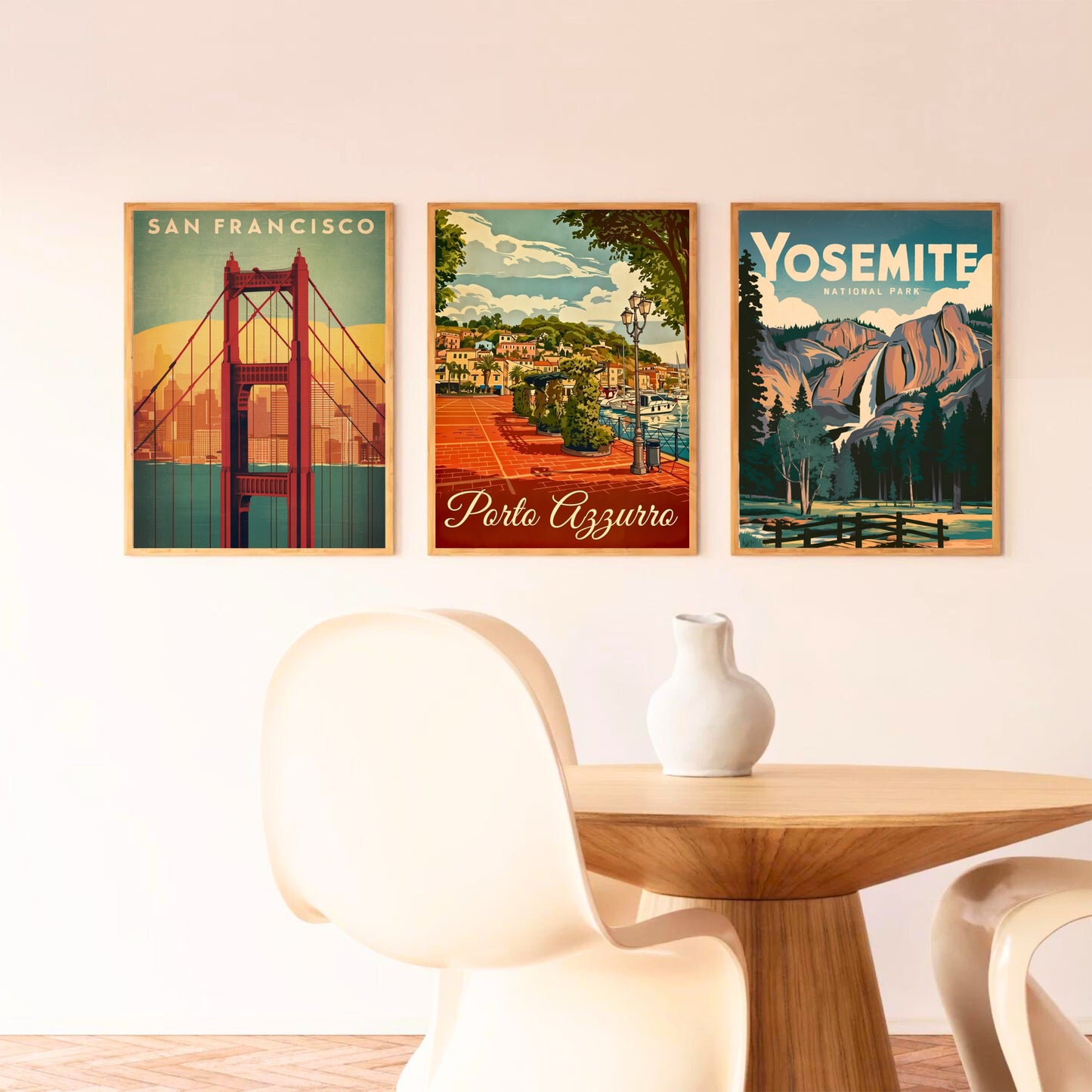 Porto Azzurro Vintage Travel Poster - Timeless Coastal Beauty
