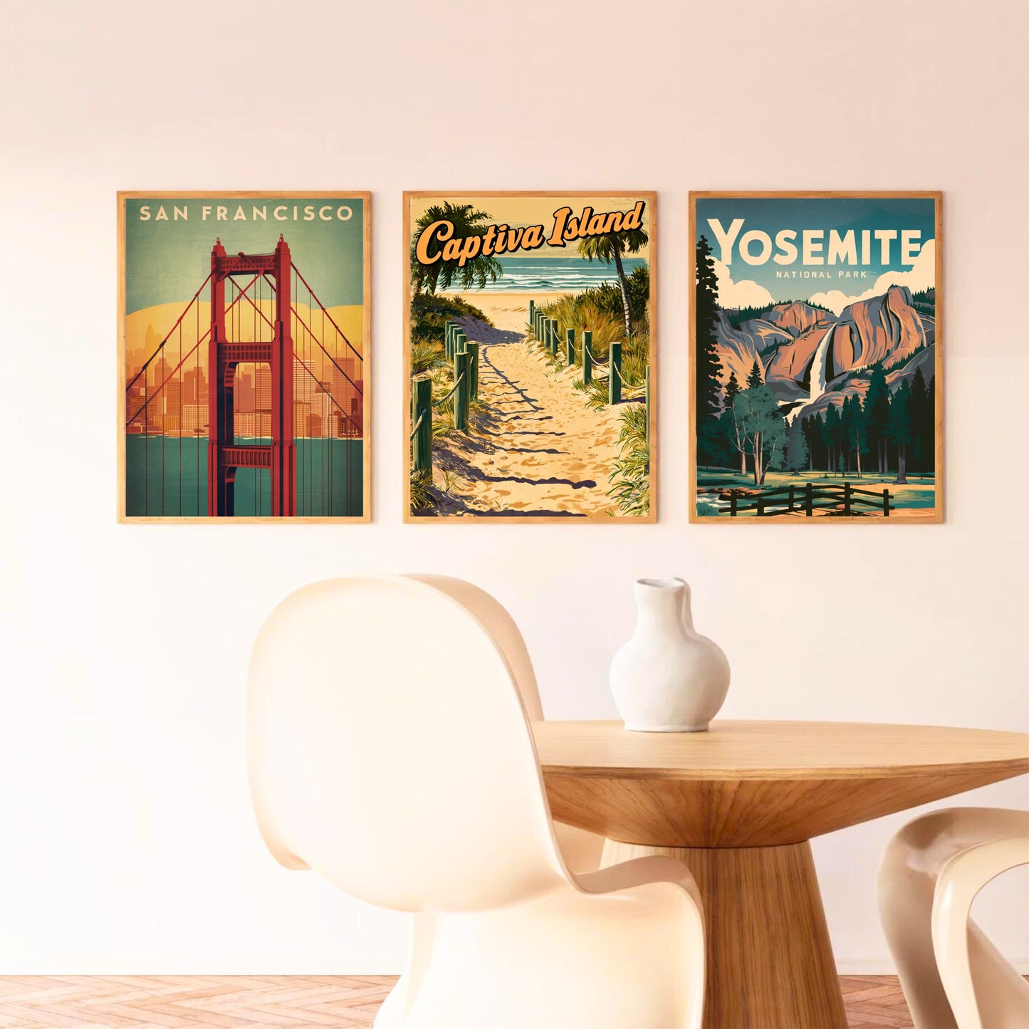 Captiva Island Vintage Travel Poster - White Sandy Beach in Florida