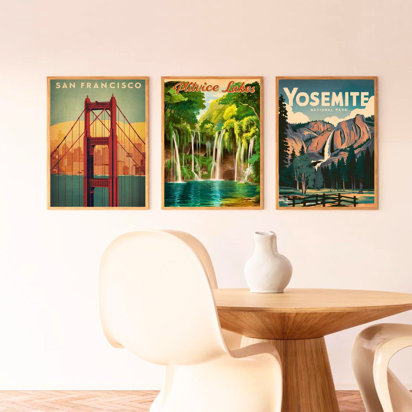 Plitvice Lakes Vintage Travel Poster