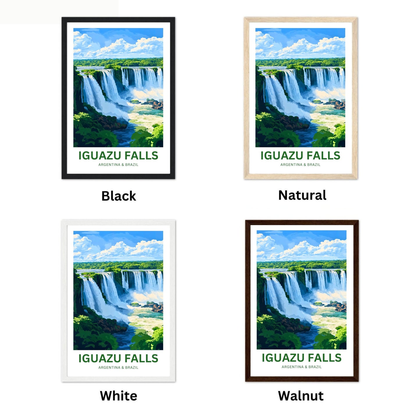 Iguazu Falls Travel Poster - Argentina & Brazil’s Enchanting Natural Wonder