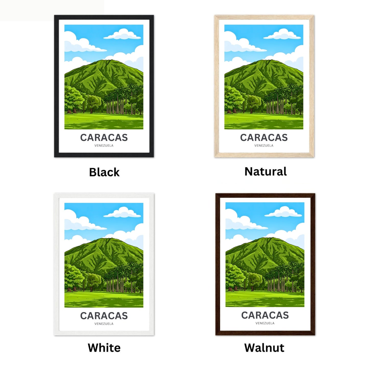 Caracas Travel Poster - Mountains Cradle the City