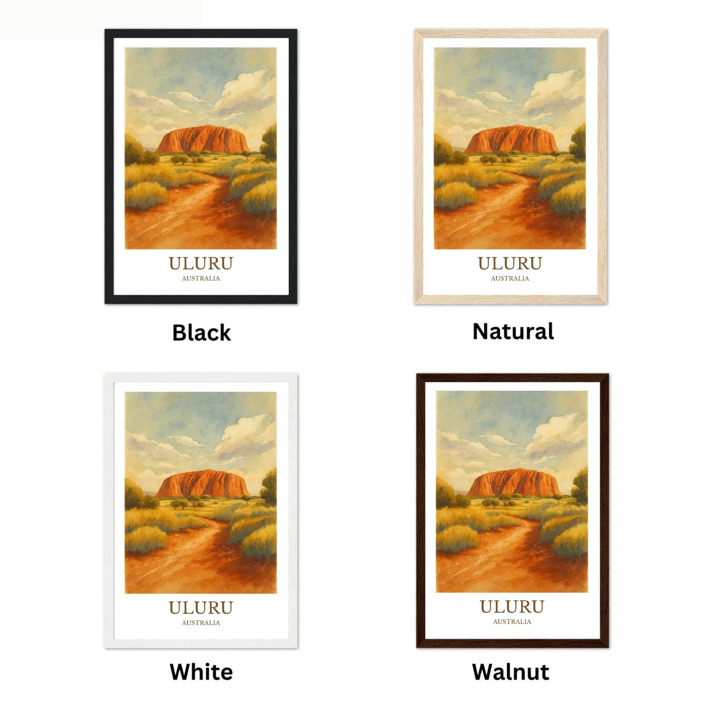 Uluru, Watercolor design poster, Australia Print, Uluru Wall Art