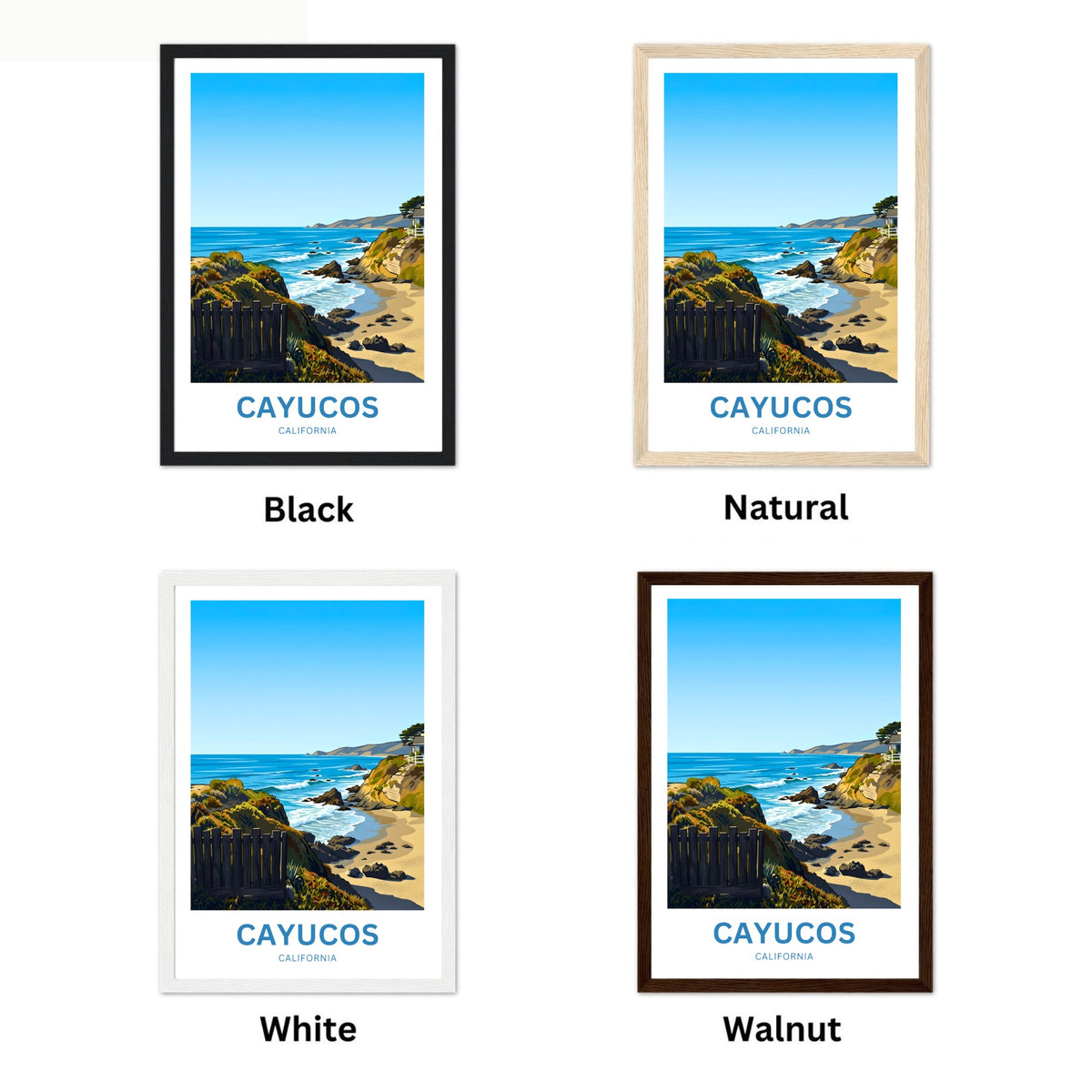 Cayucos Travel Poster - California Beach