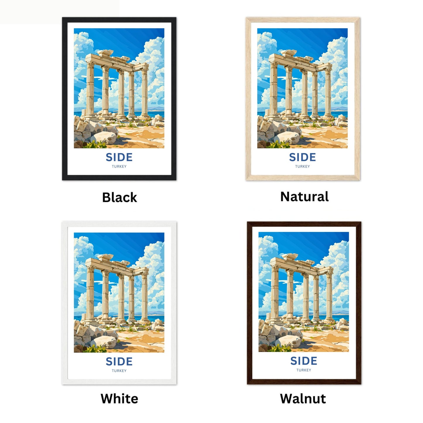 Side, Turkey Travel Poster - Apollo’s Temple