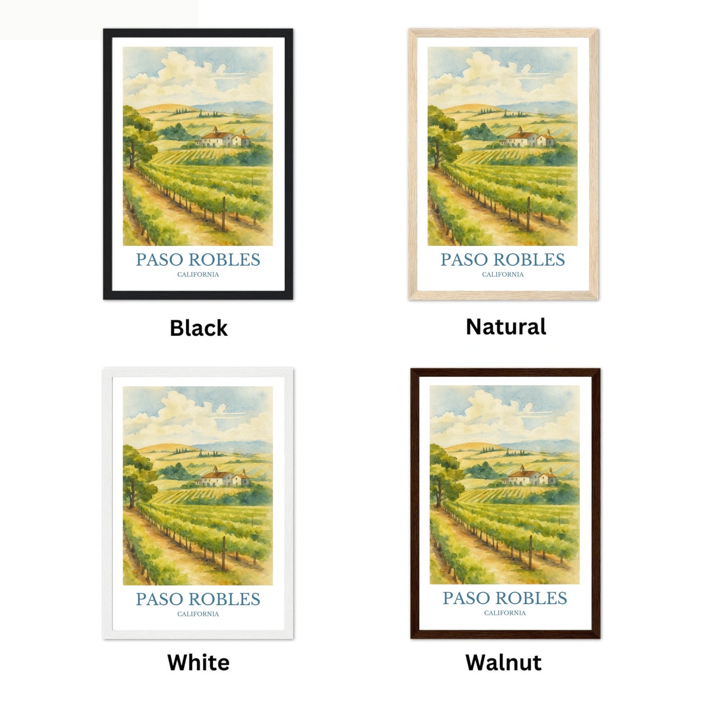 Paso robles, Watercolor design poster, California Print, Paso robles Wall Art