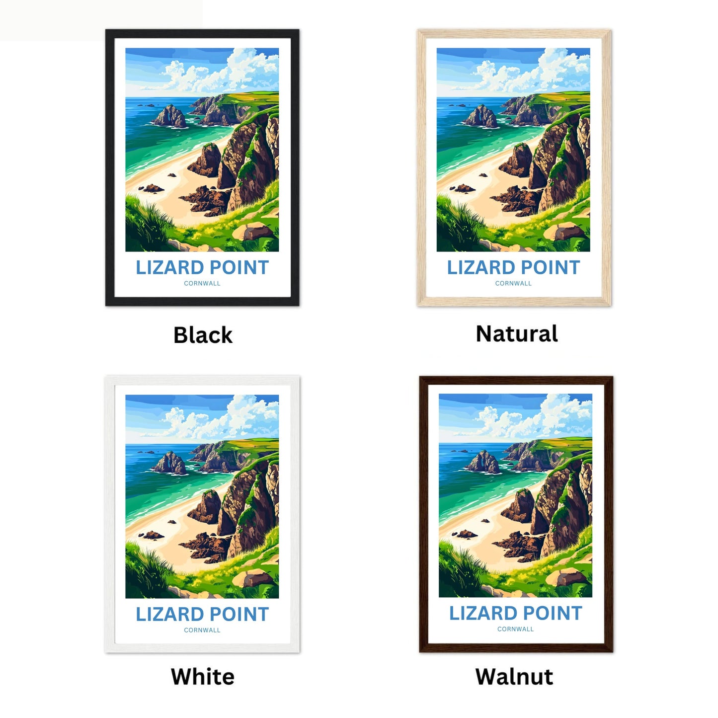 Lizard Point Travel Poster - Cornwall Mesmerizing Cliff
