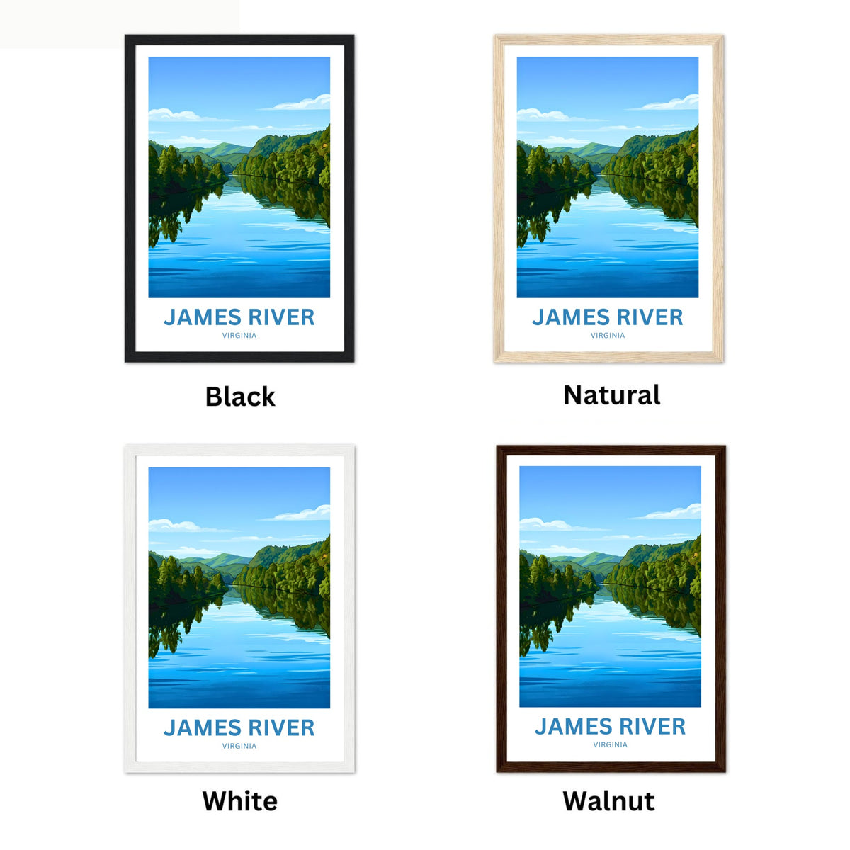 James River Travel Poster - Virginia