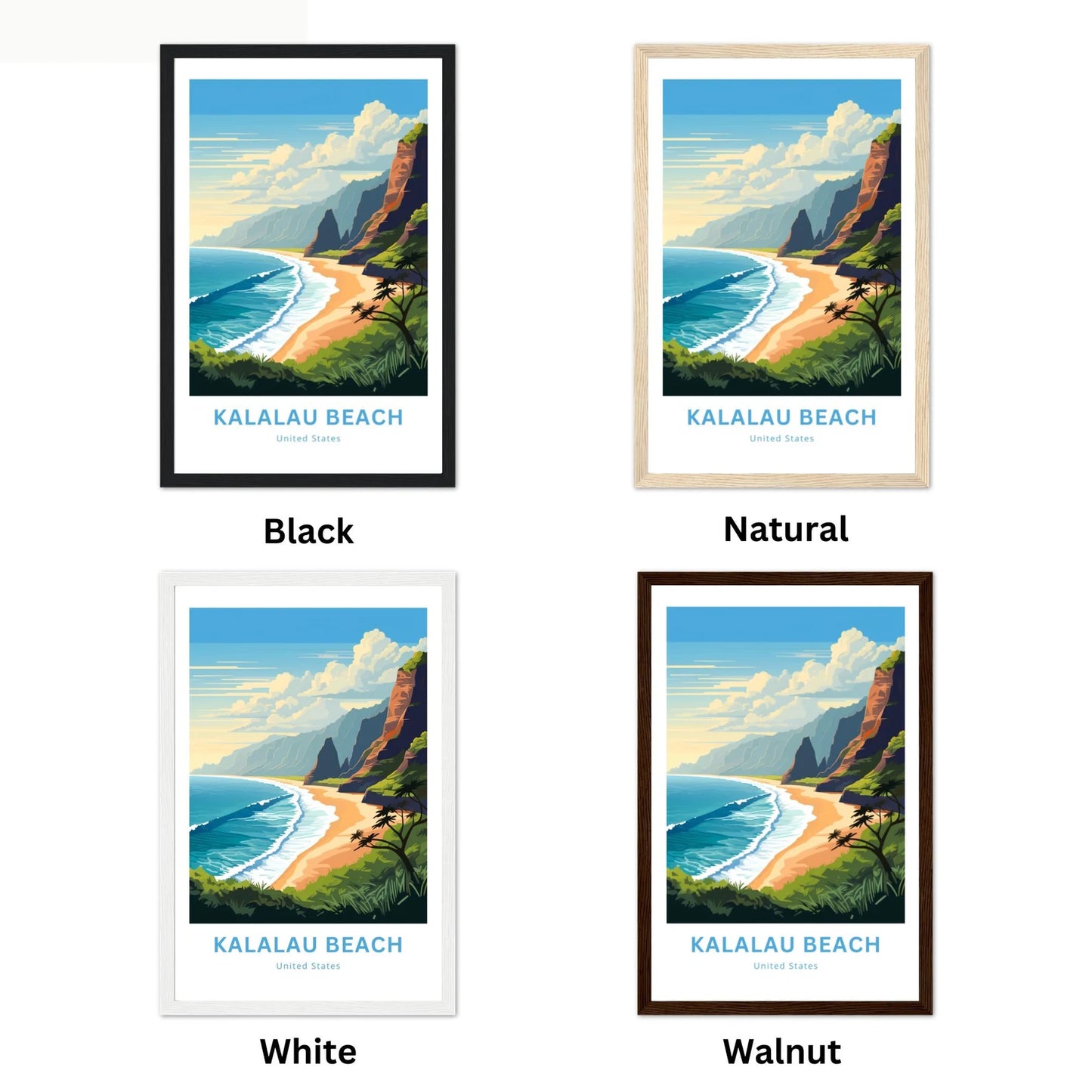 Kalalau Beach Travel Poster