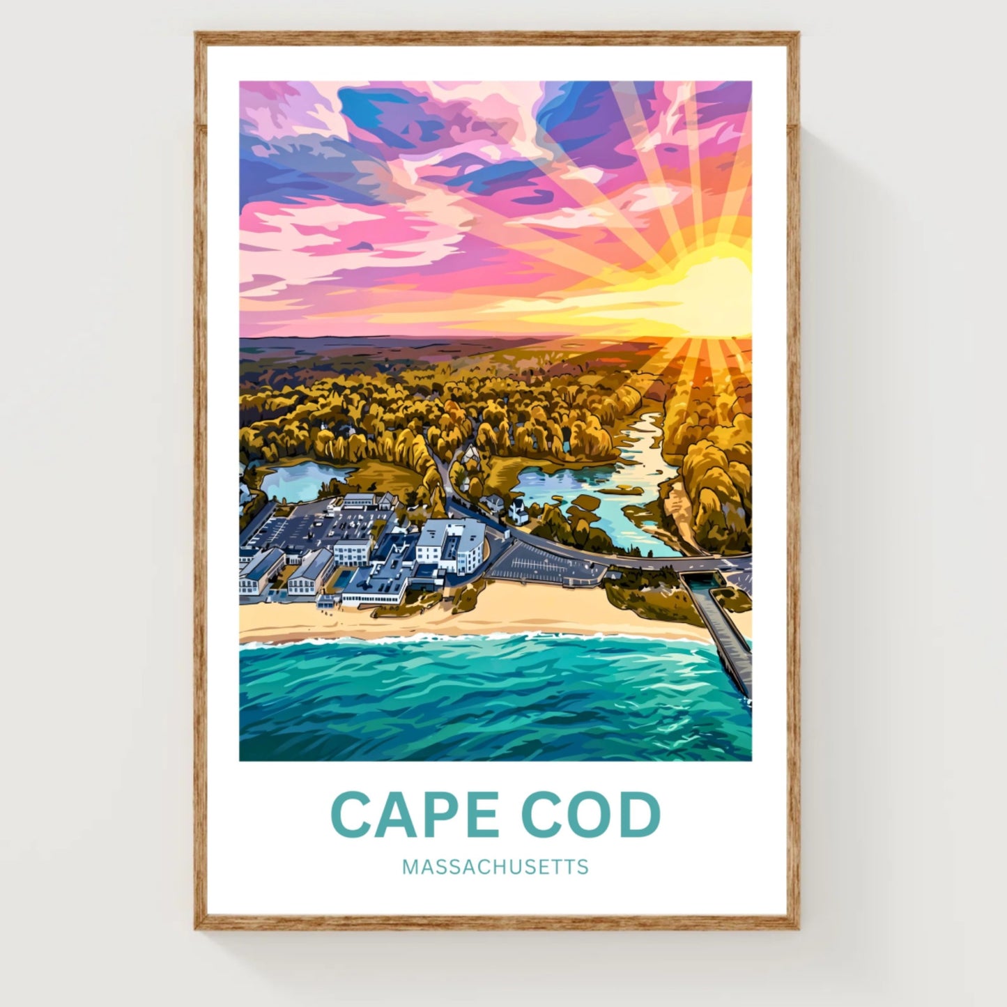 Cape Cod Travel Poster - Breathtaking Sunset