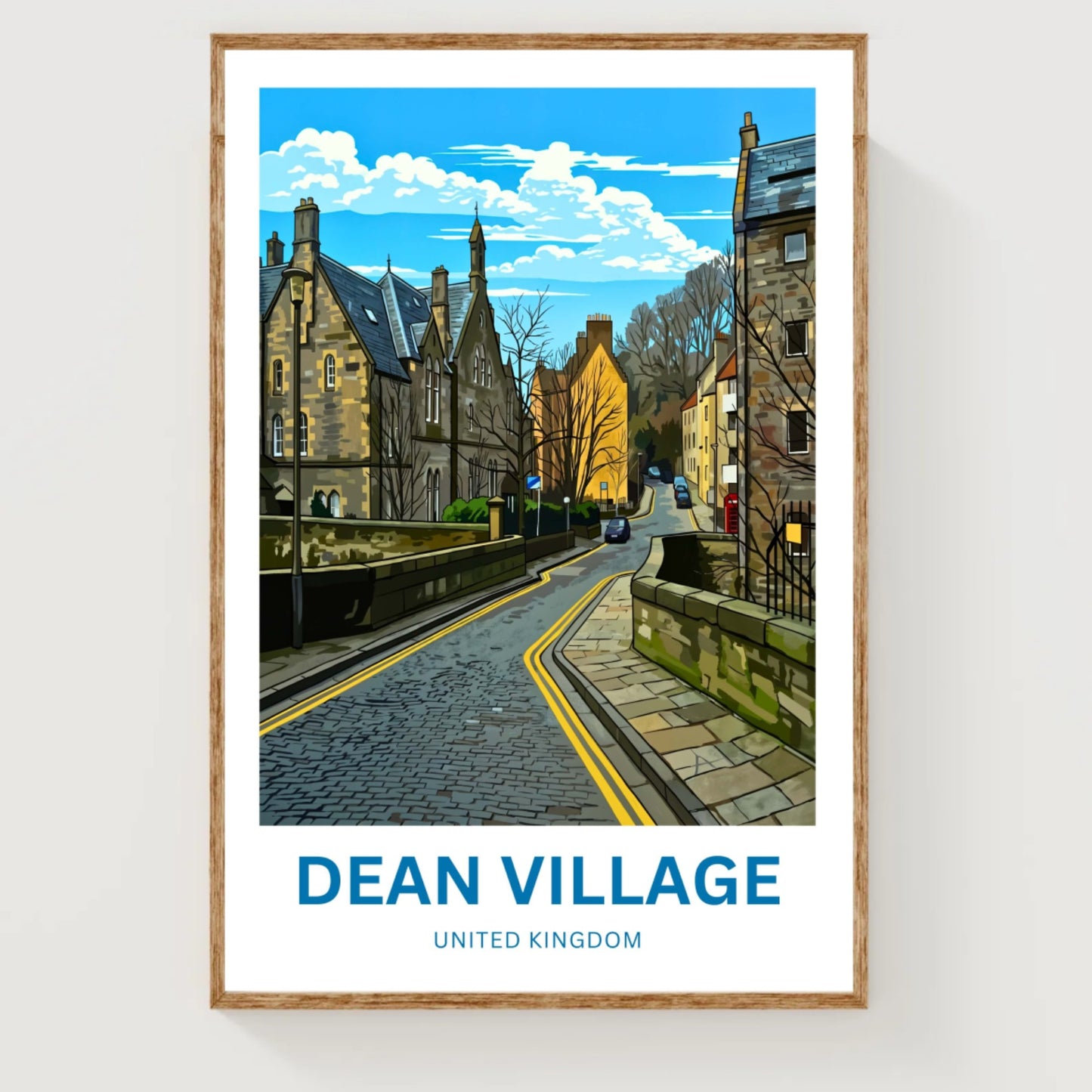 Dean Village Travel Poster - Village Street
