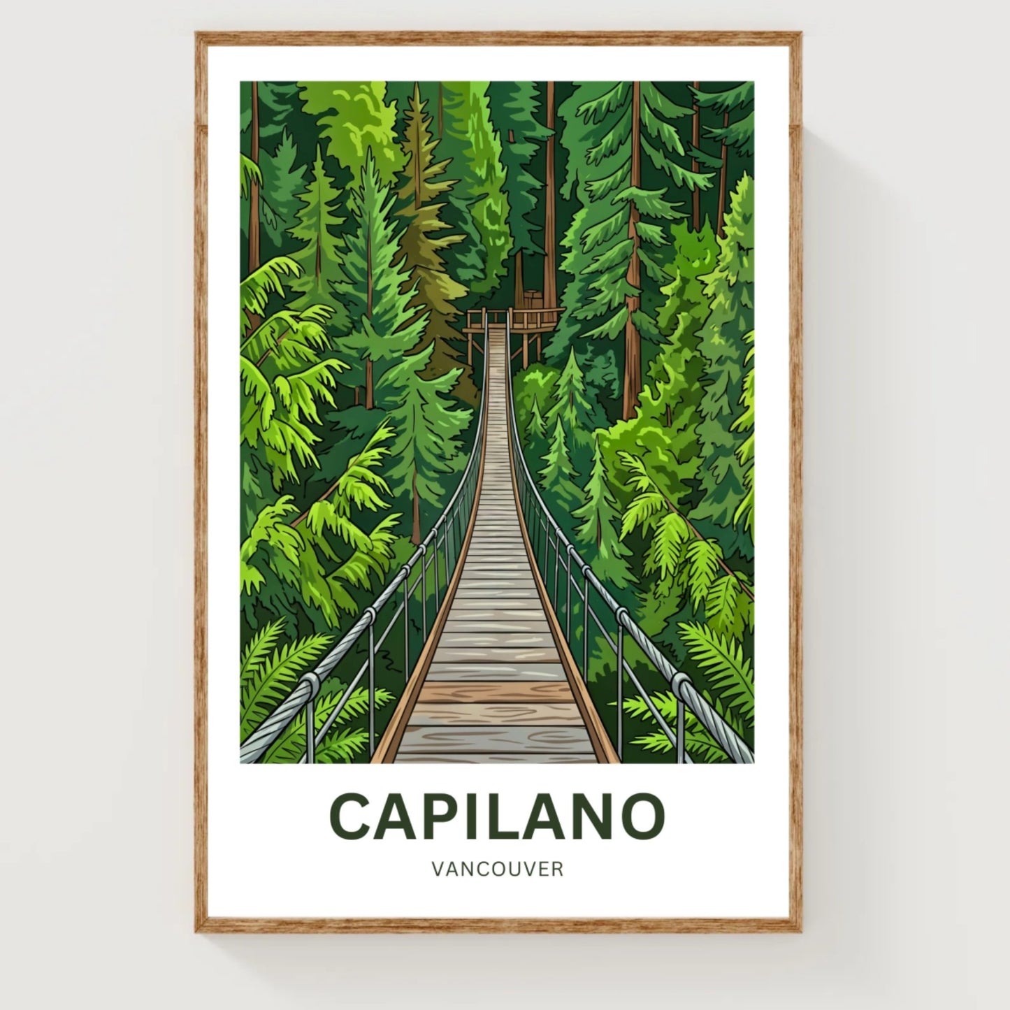 Capilano Suspension Bridge Travel Poster - Timeless crossing
