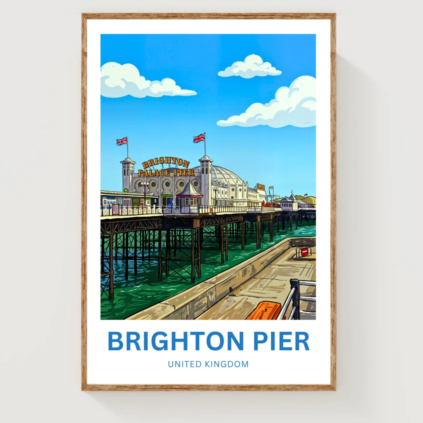 Brighton Palace Pier Travel Poster