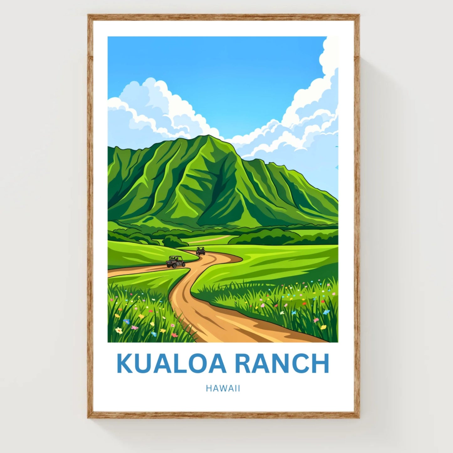 Kualoa Ranch Travel Poster - Spirit of Hawaii