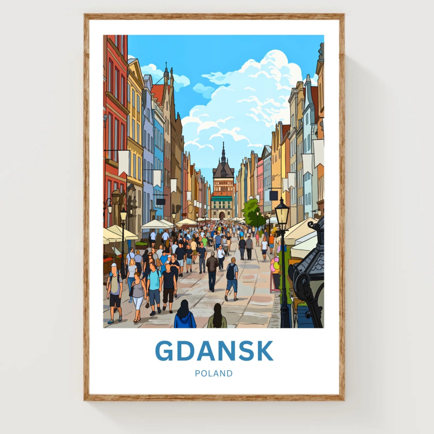 Gdańsk Travel Poster - Market Street Parade