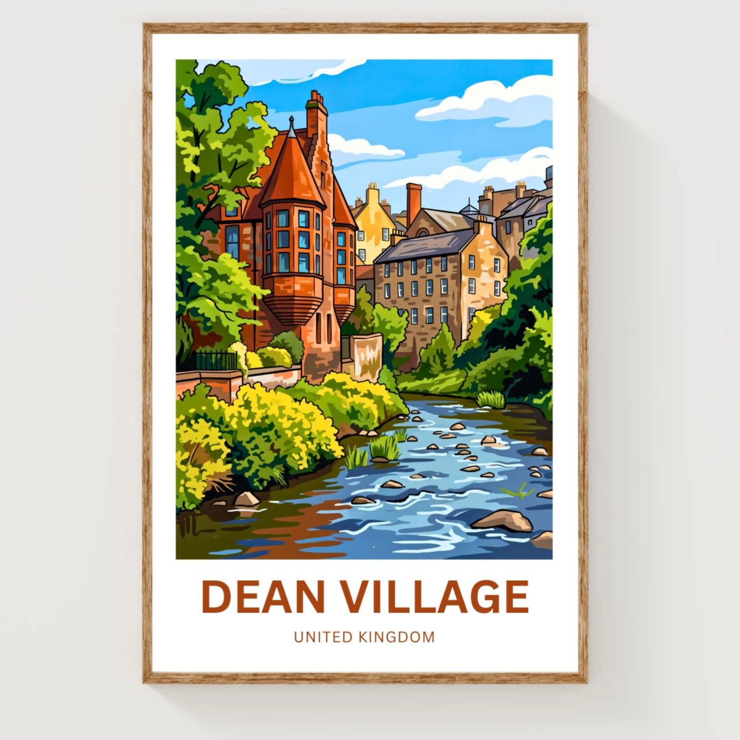 Dean Village Travel Poster