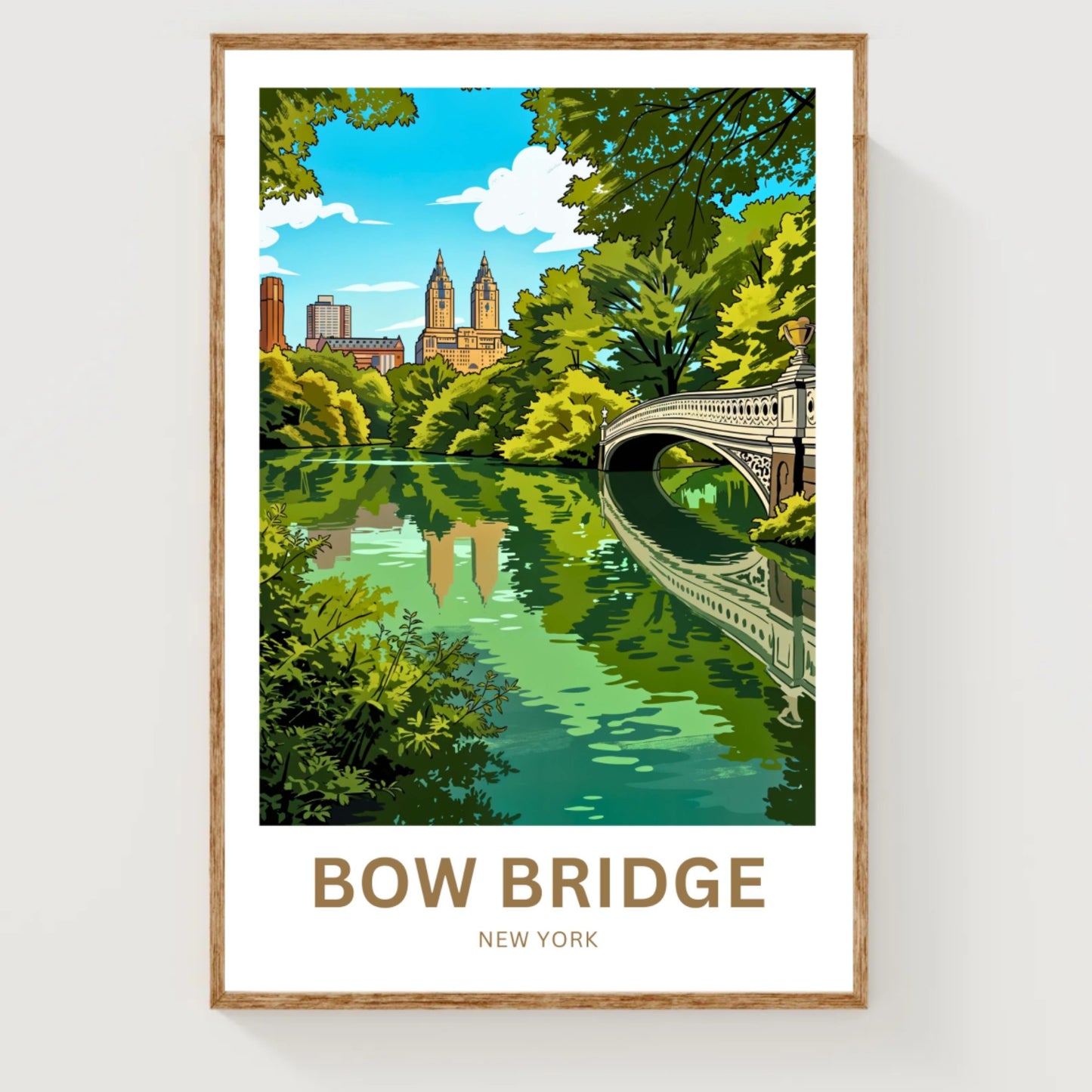 Bow Bridge Travel Poster - Central Park Serenity