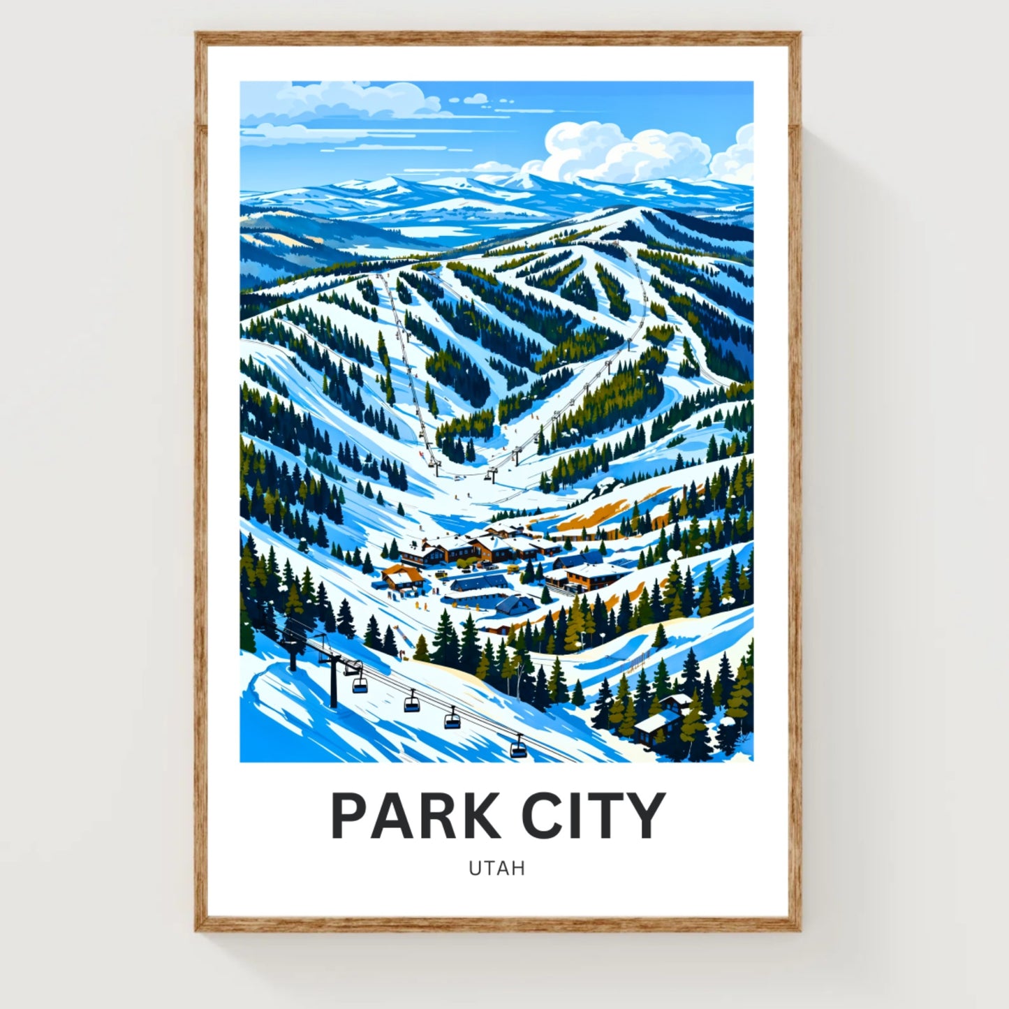 Park City Travel Poster- Stunning Park West Ski View